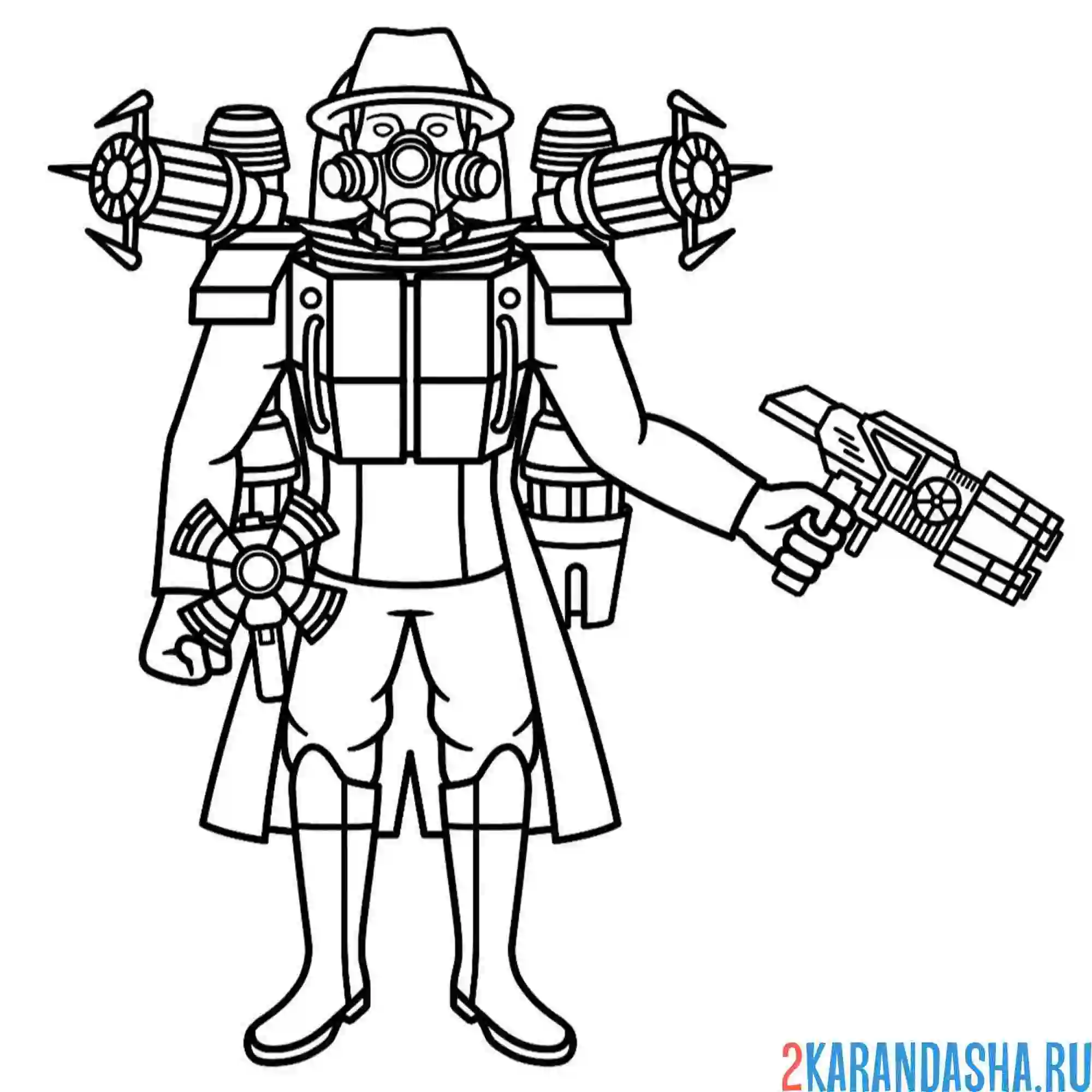 Раскраска мафия скибиди мутант