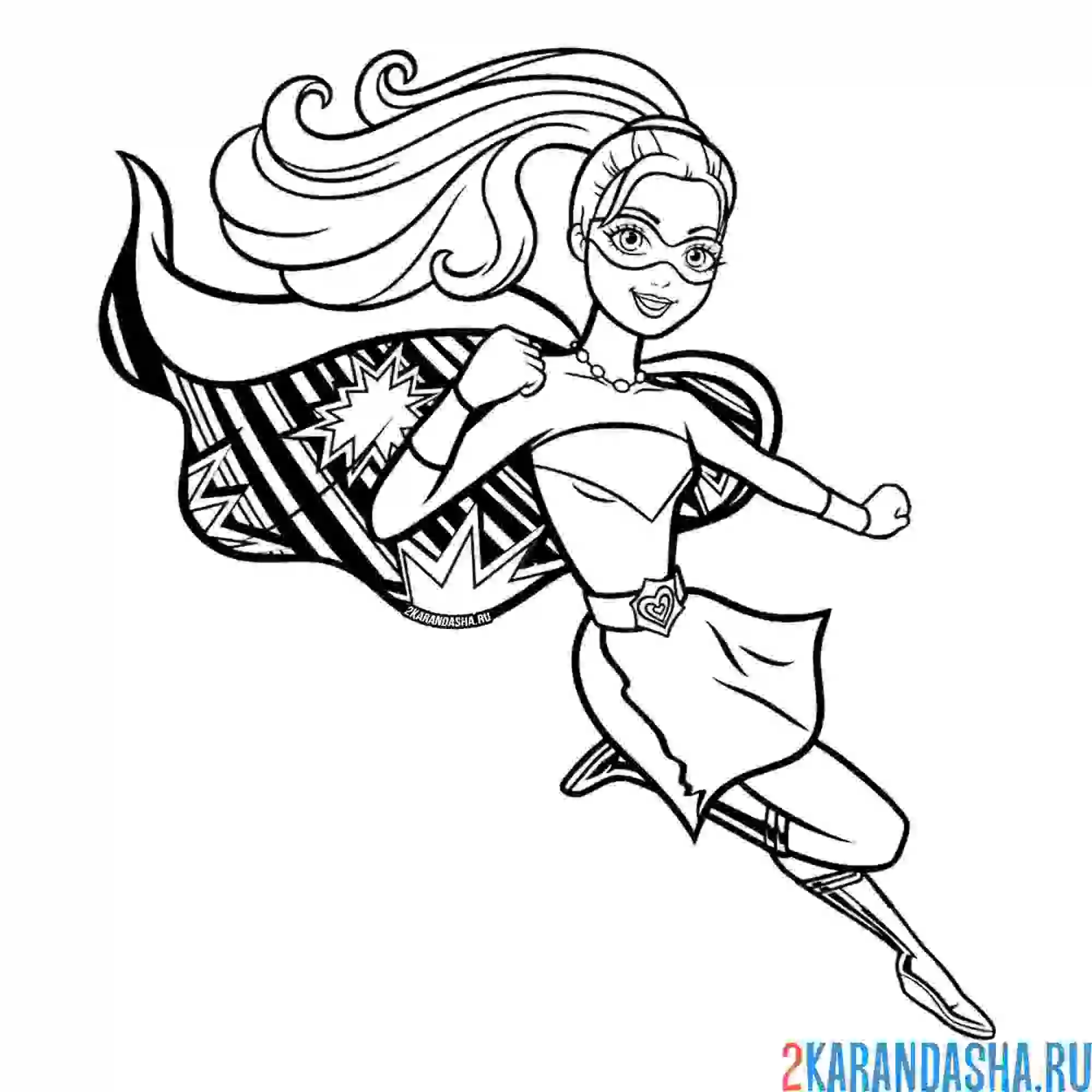Раскраска барби супер-принцесса спасает мир