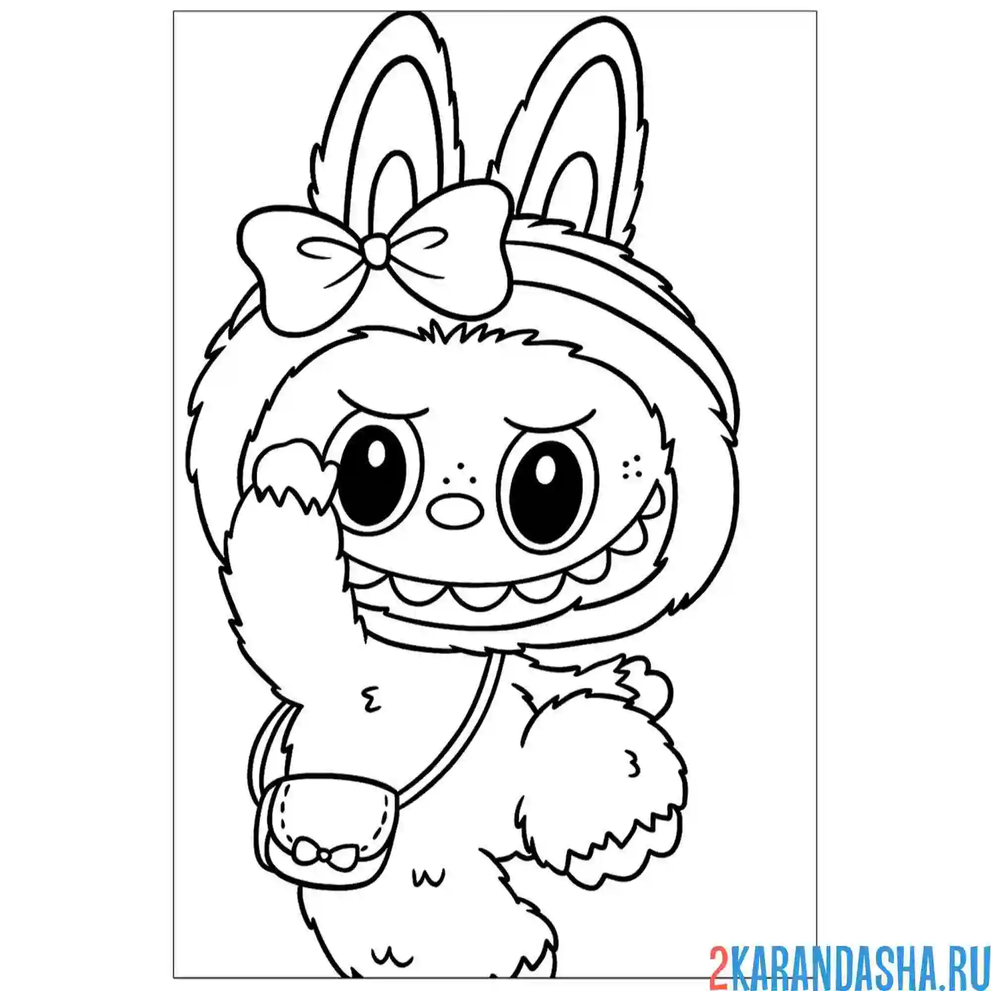 Раскраска лабубу прыжок