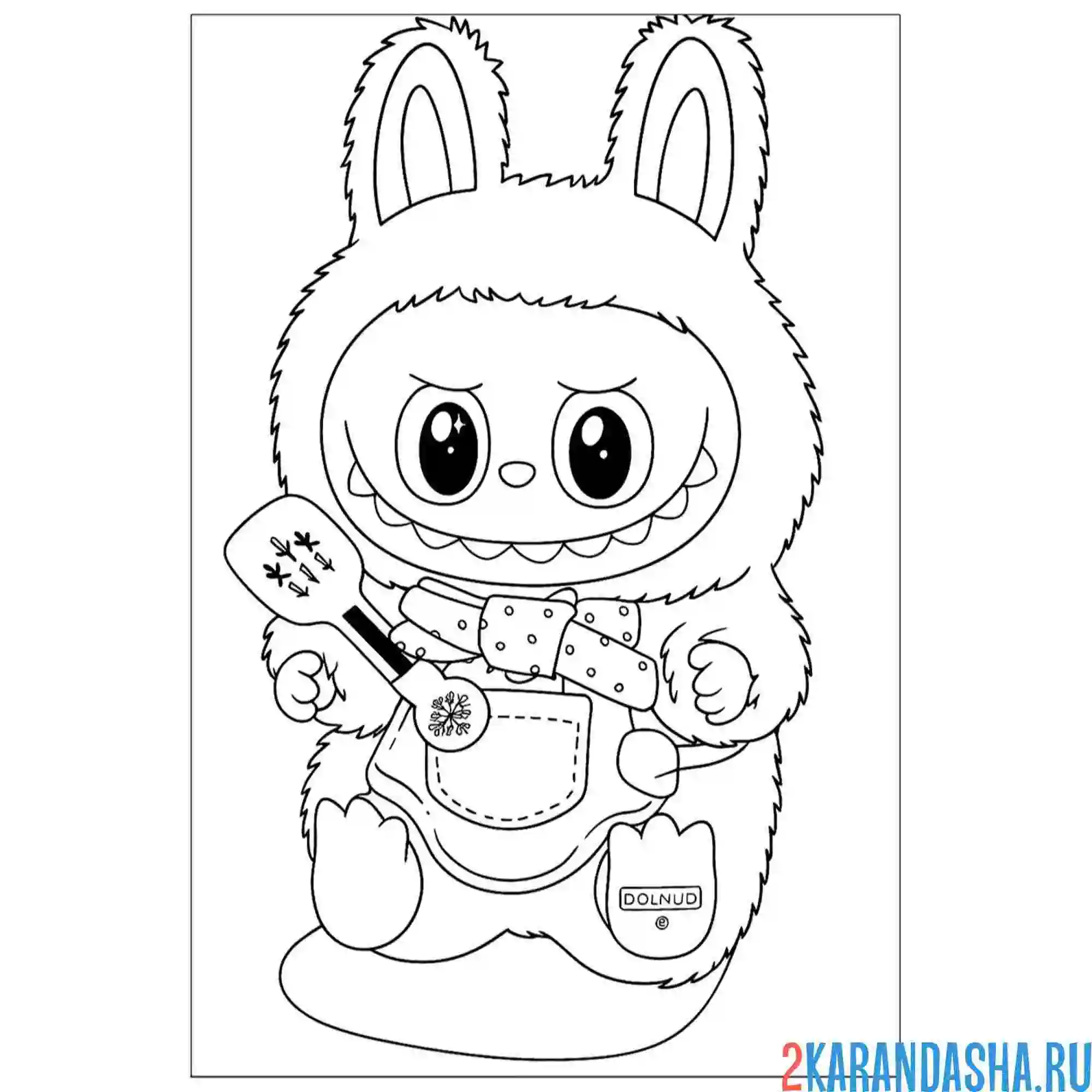 Раскраска лабубу повар