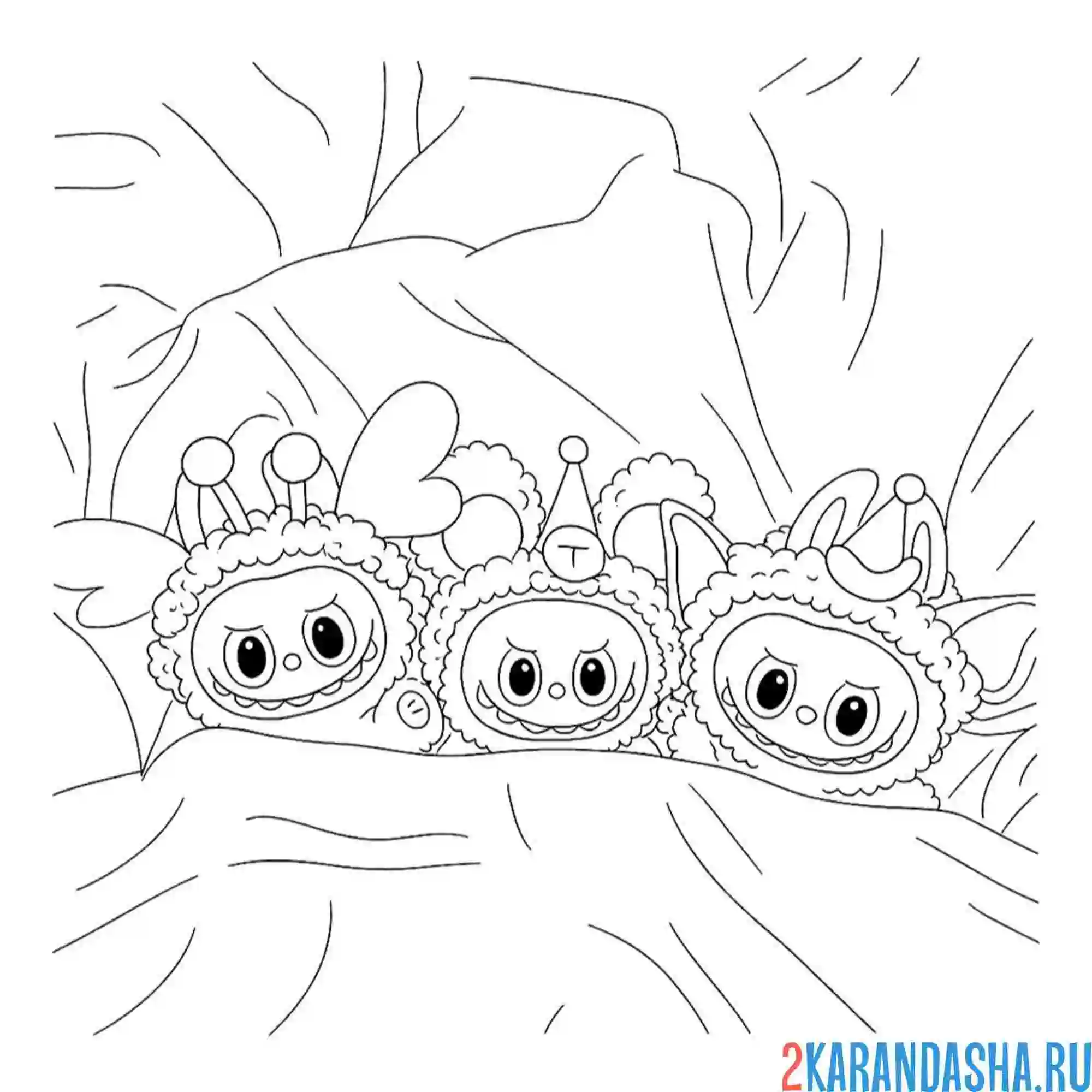 Раскраска троица лабубу