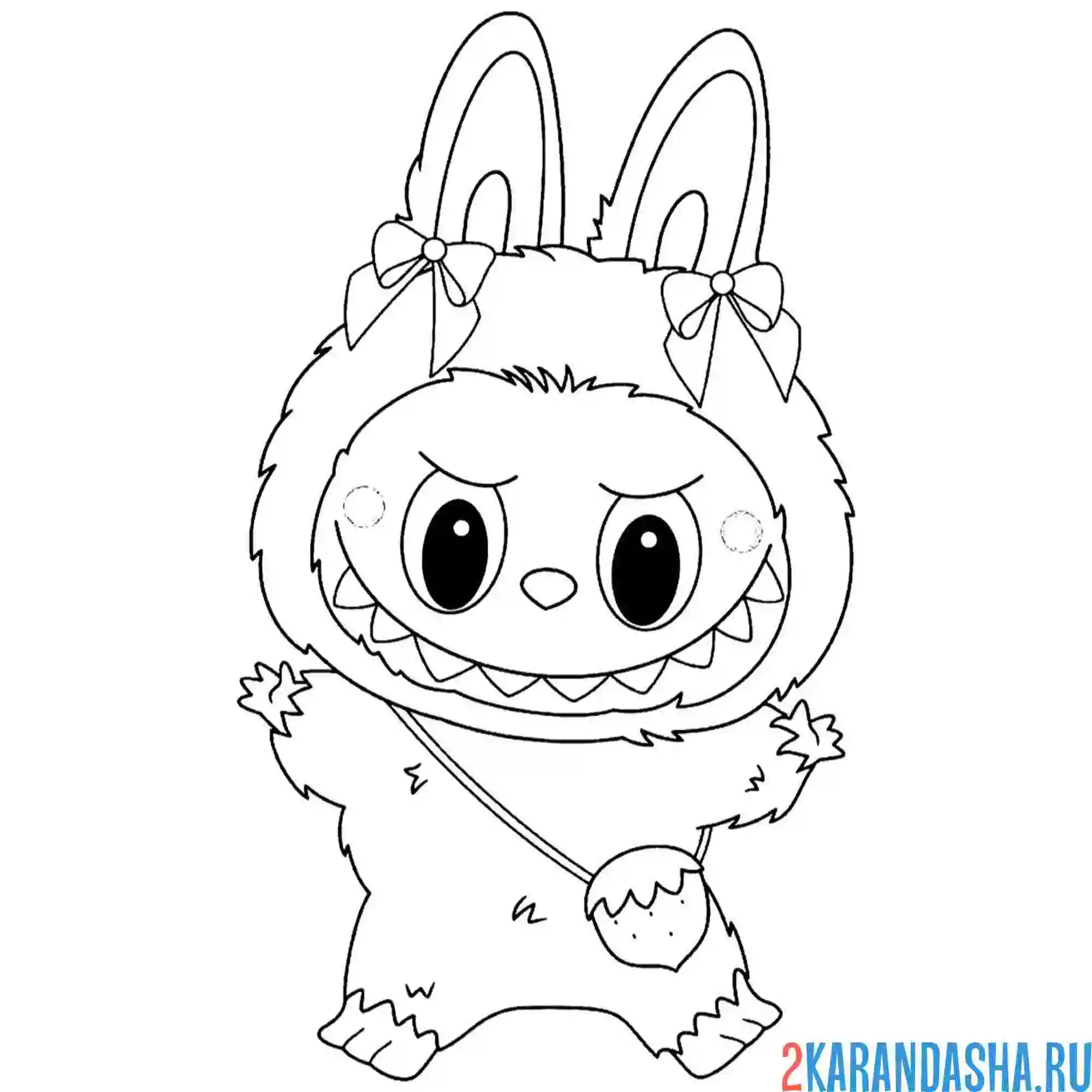 Раскраска лабубу два бантика