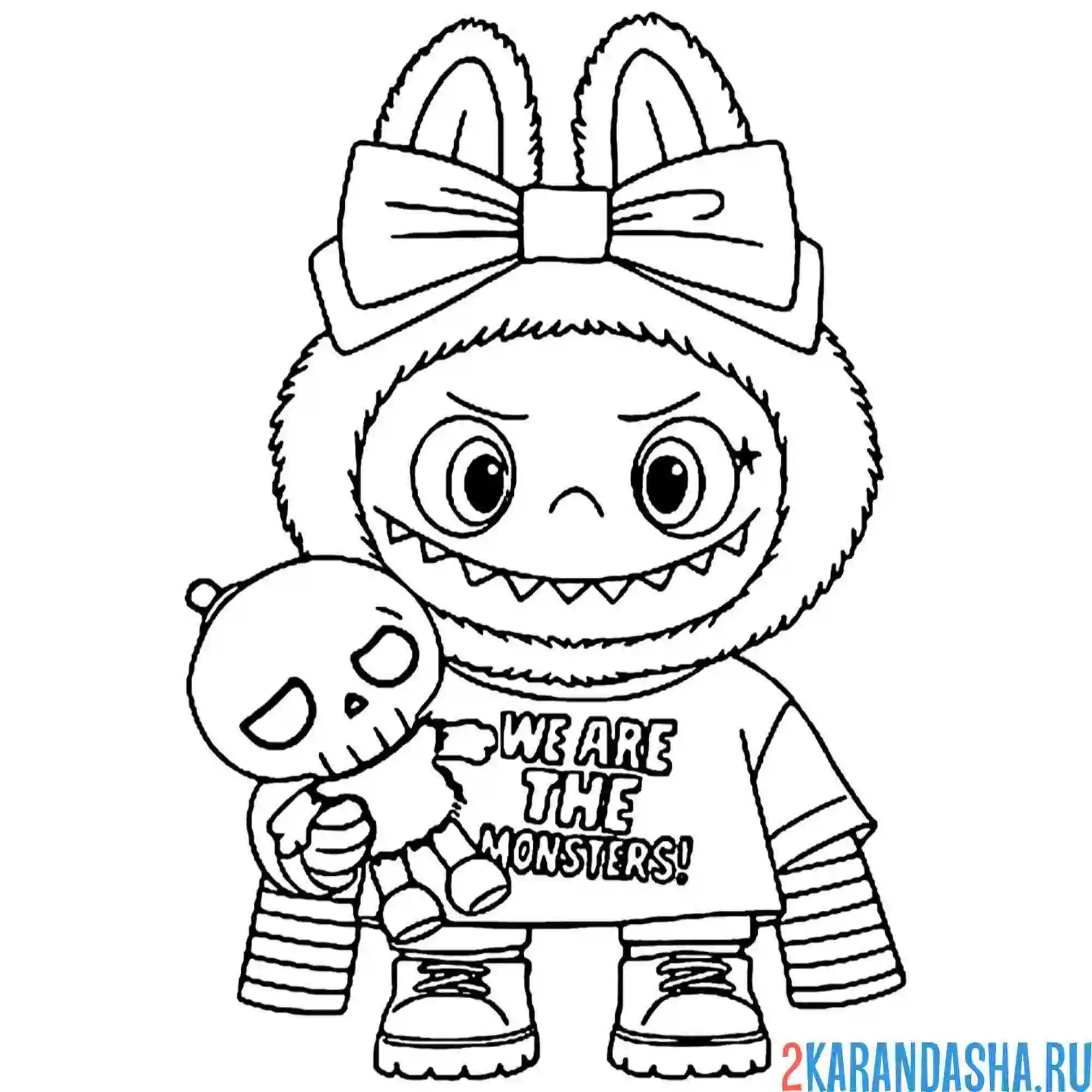 Раскраска лабубу с игрушкой