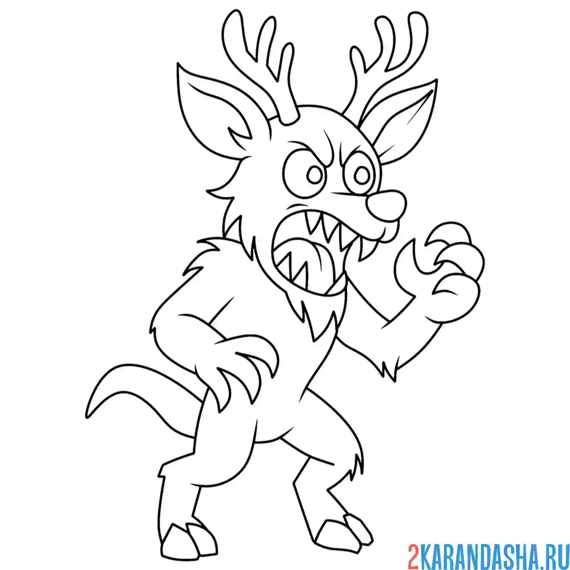 Раскраска 99 ночей в лесу олень