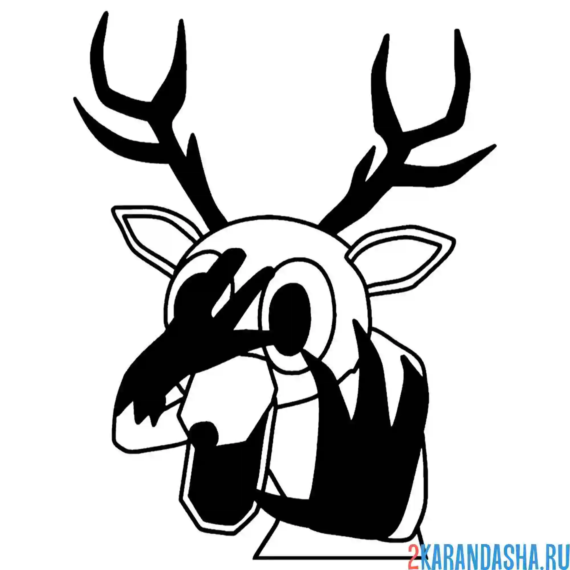 Раскраска 99 ночей в лесу олень тень