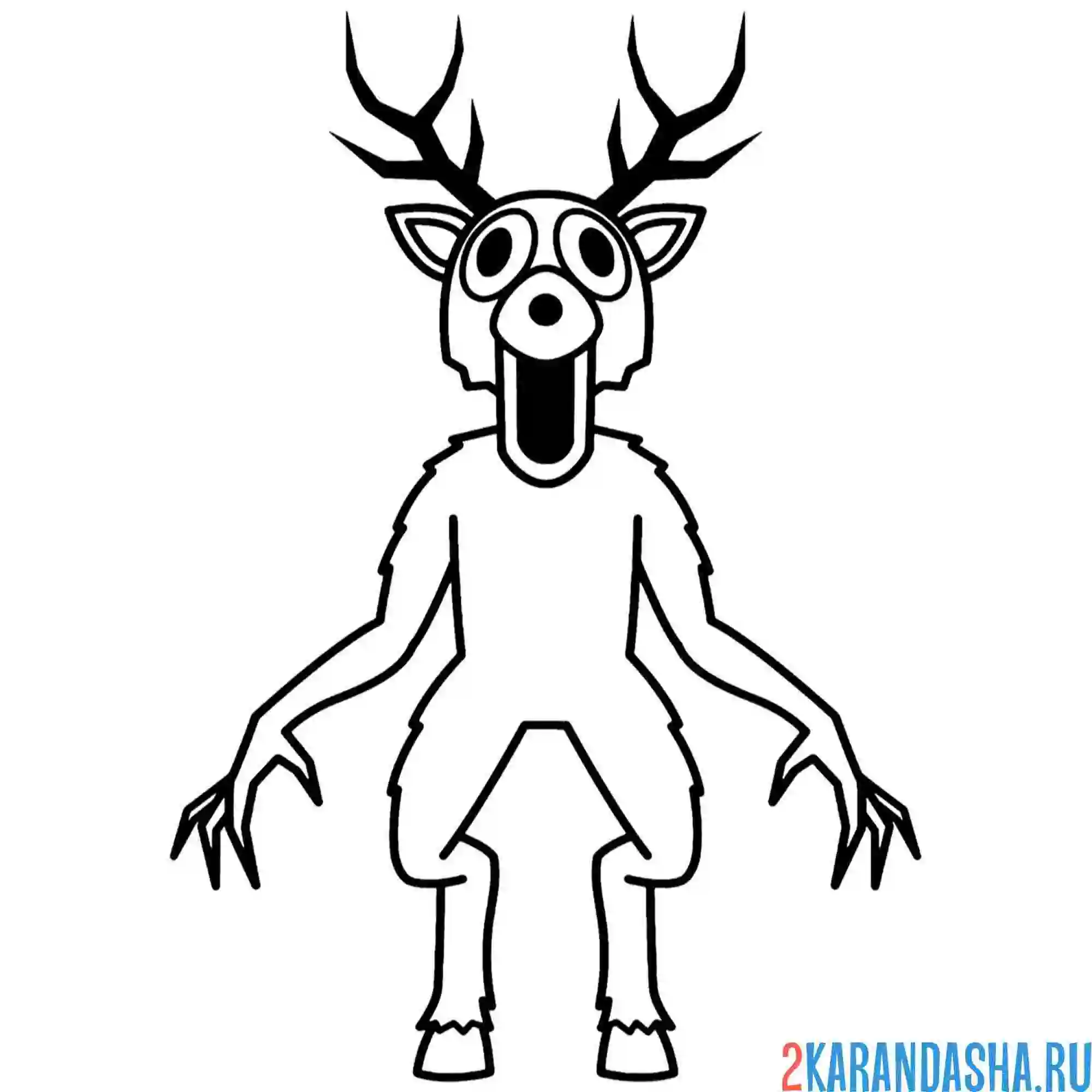 Раскраска 99 ночей в лесу deer олень