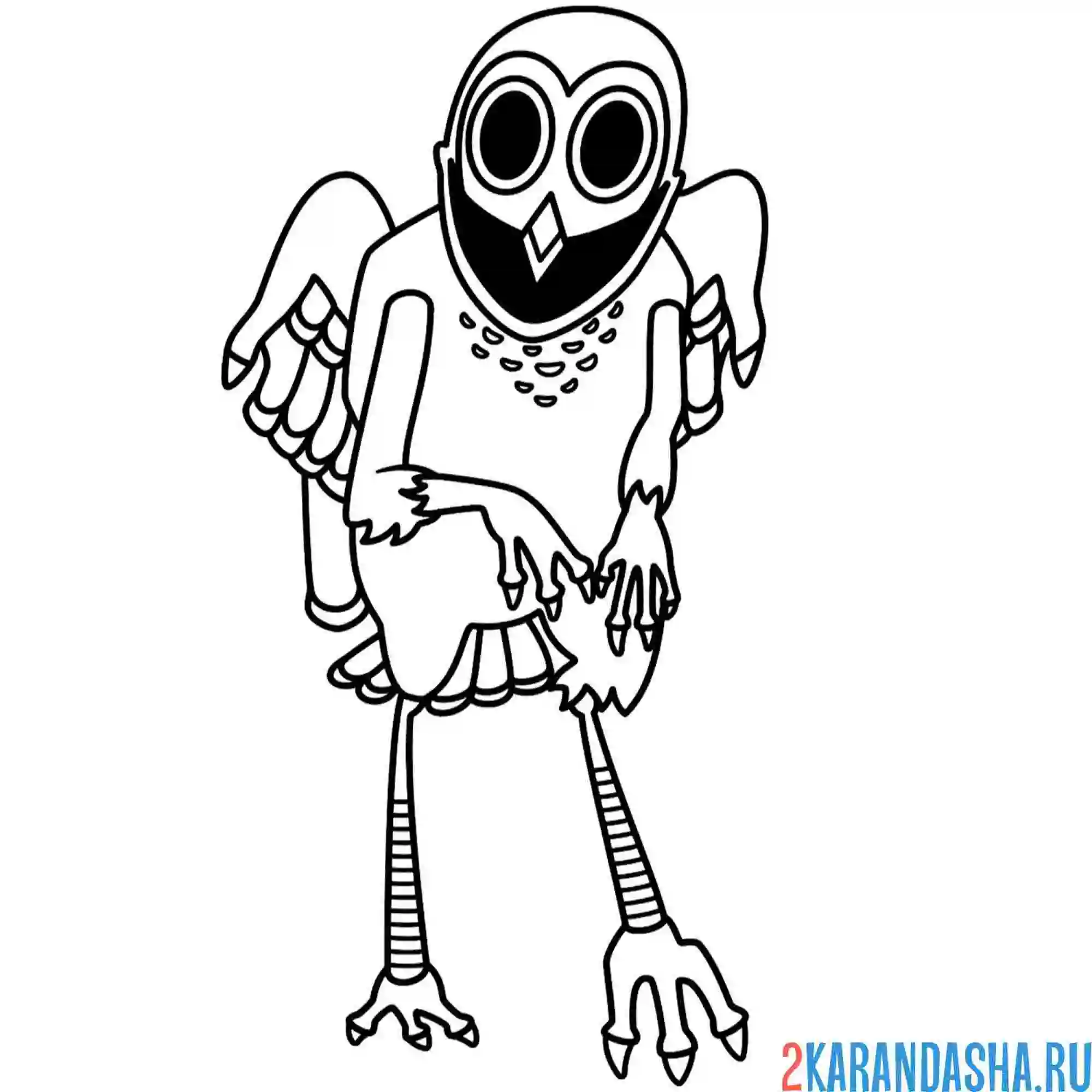 Раскраска 99 ночей в лес призрак owl