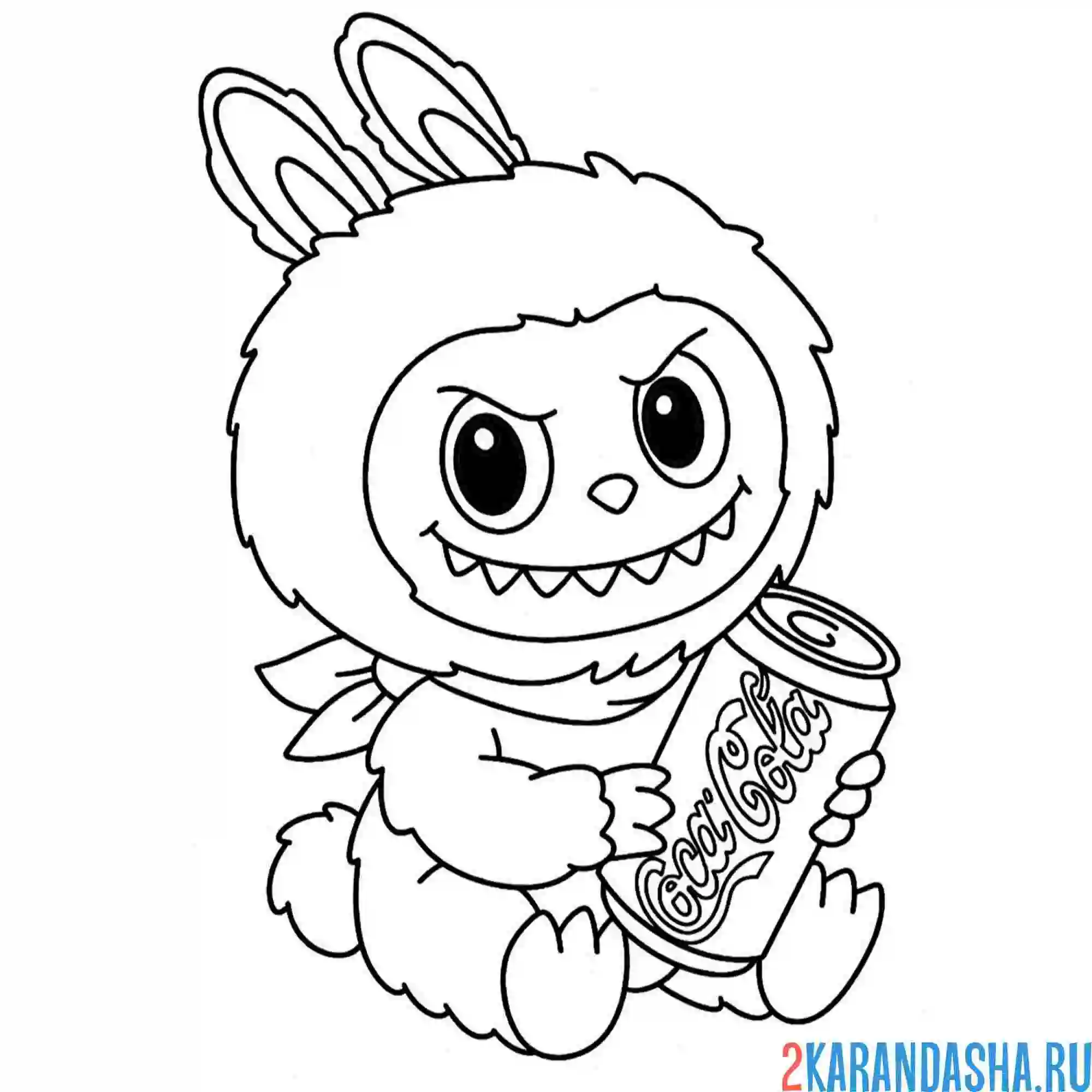 Раскраска лабабу пьет колу