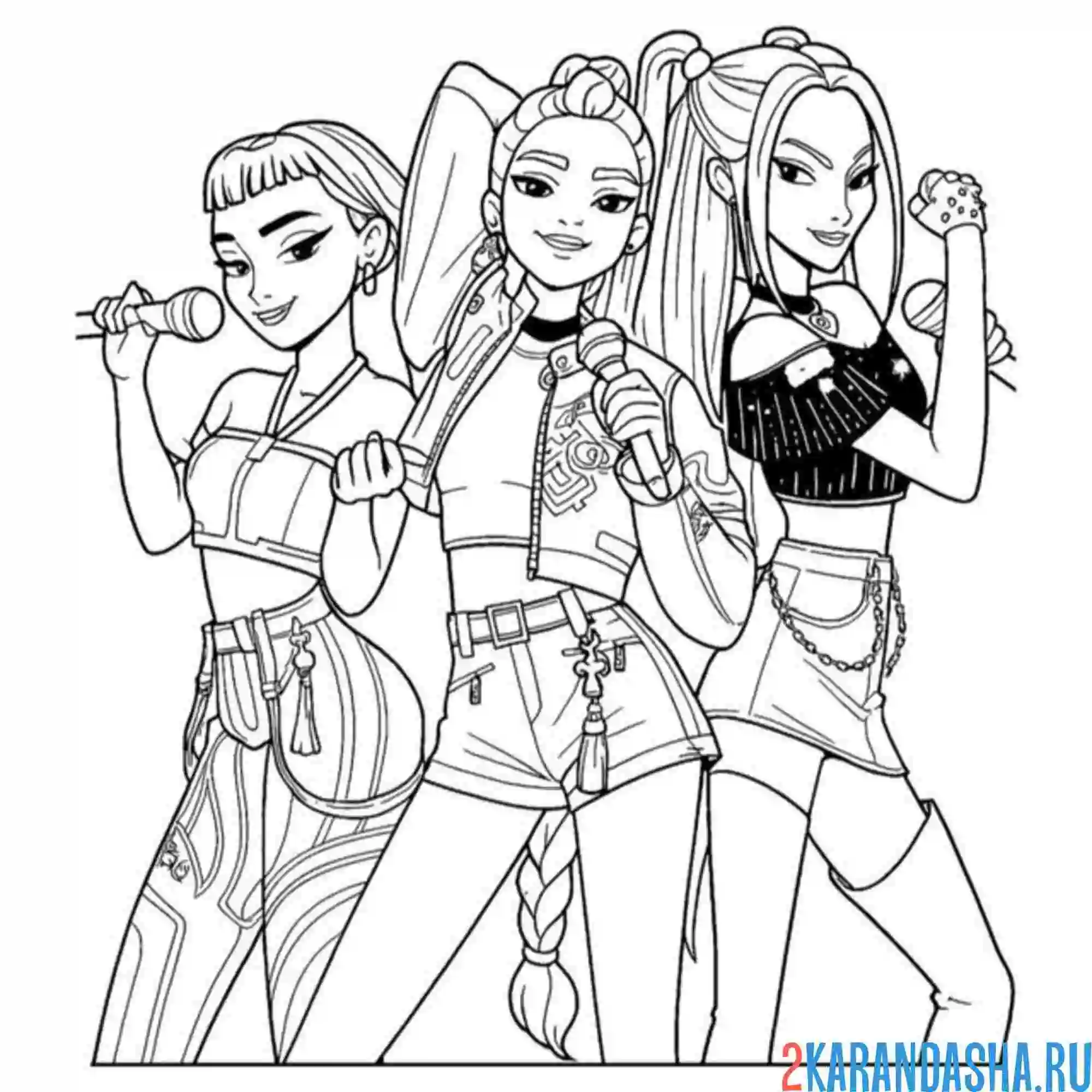 Раскраска все вместе хантрикс кей-поп-охотницы на демонов