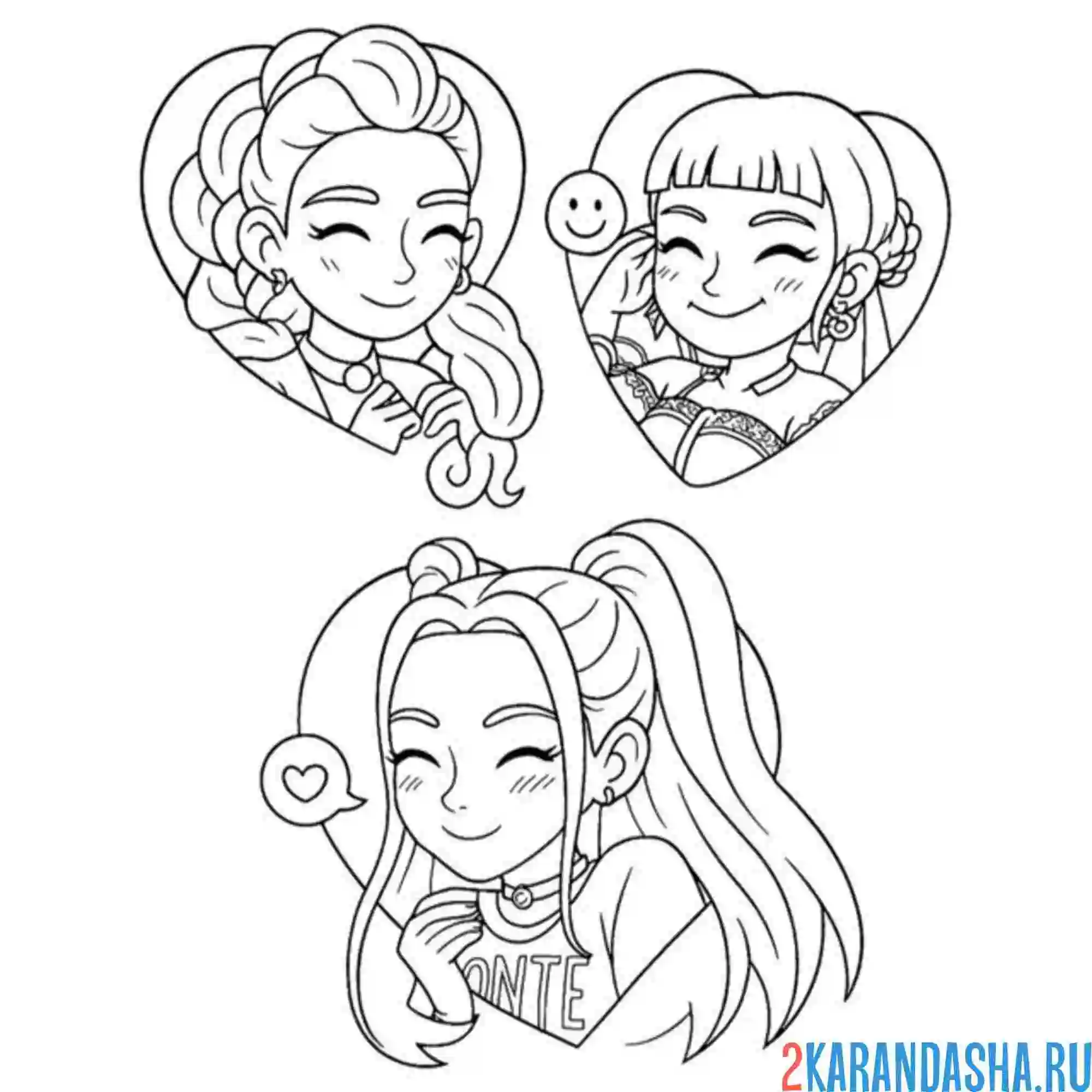 Раскраска девочки из кей-поп-охотницы на демонов