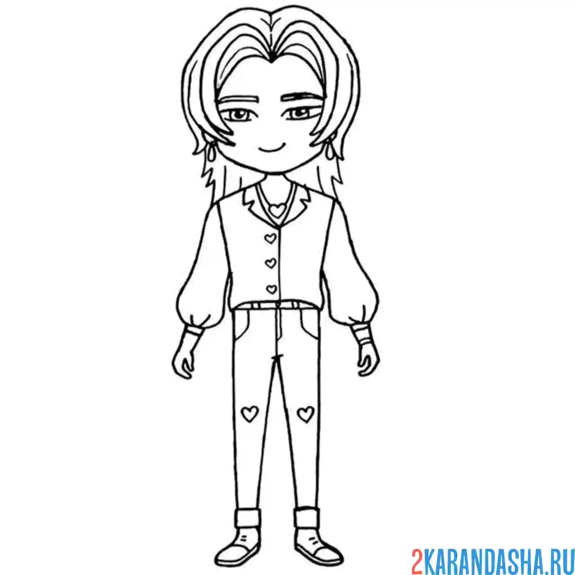 Раскраска джину персонаж из хантрикс