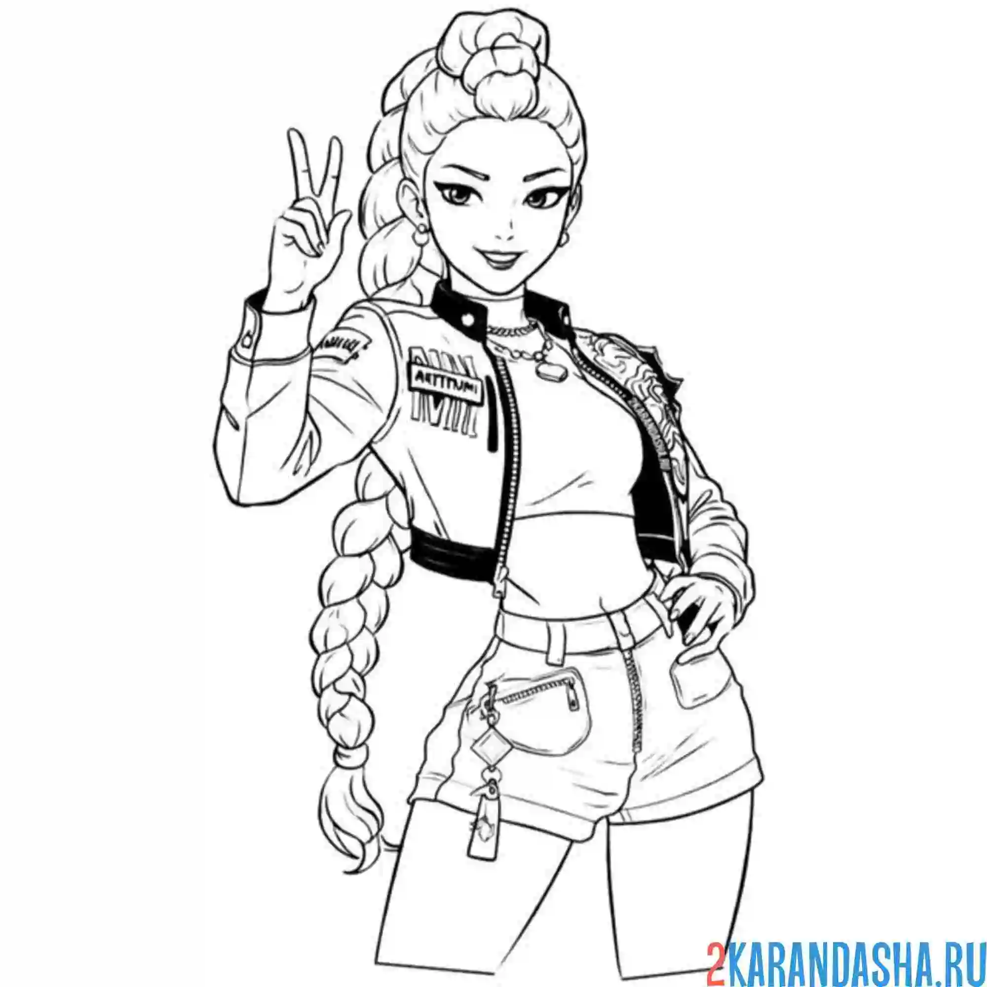 Раскраска руми стильная хантрикс