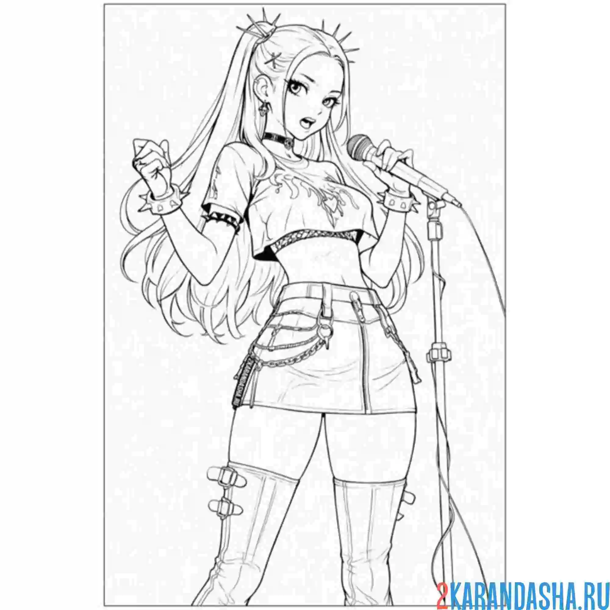 Раскраска мира поет на сцене хантрикс