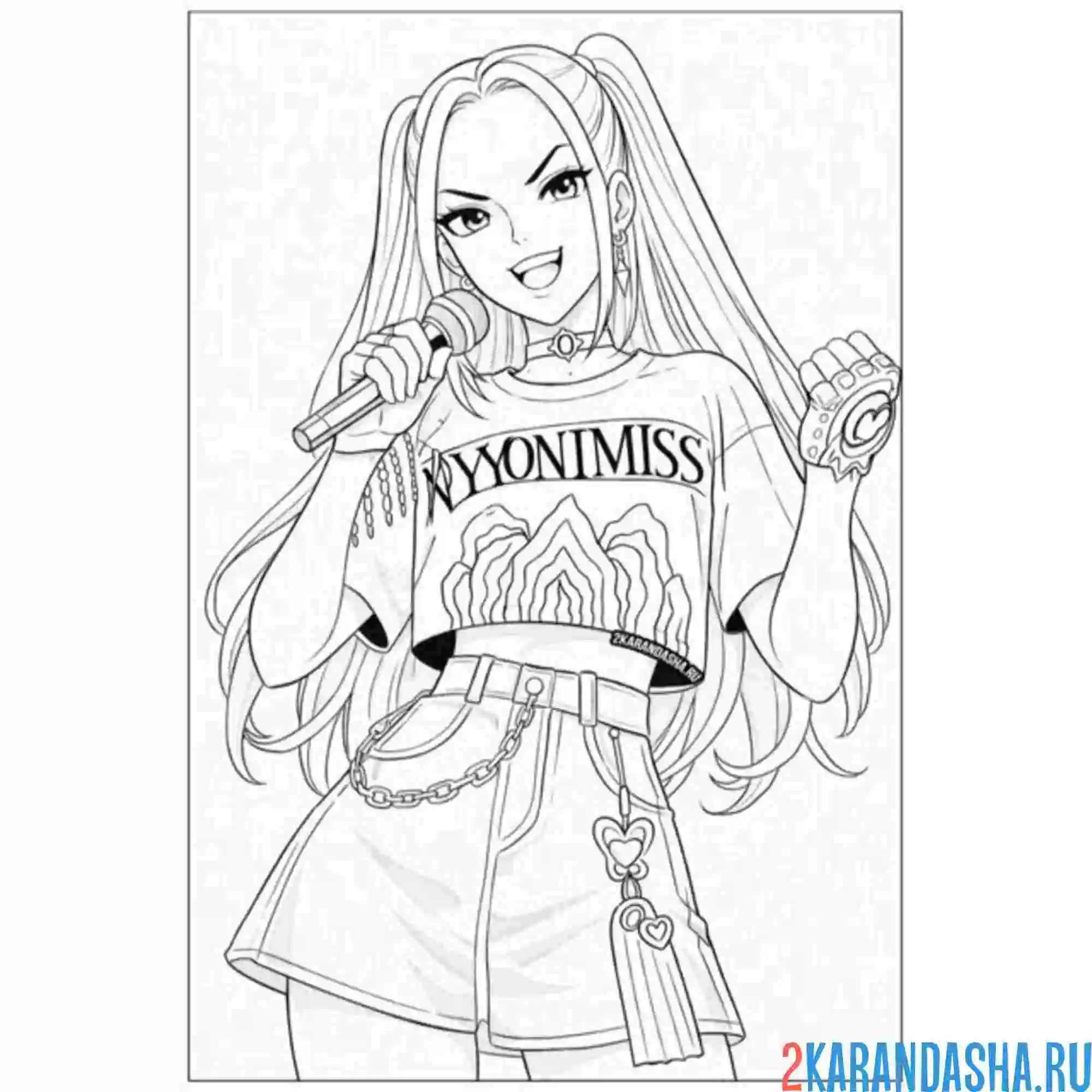 Раскраска мира стиляга из кей-поп-охотницы на демонов хантрикс