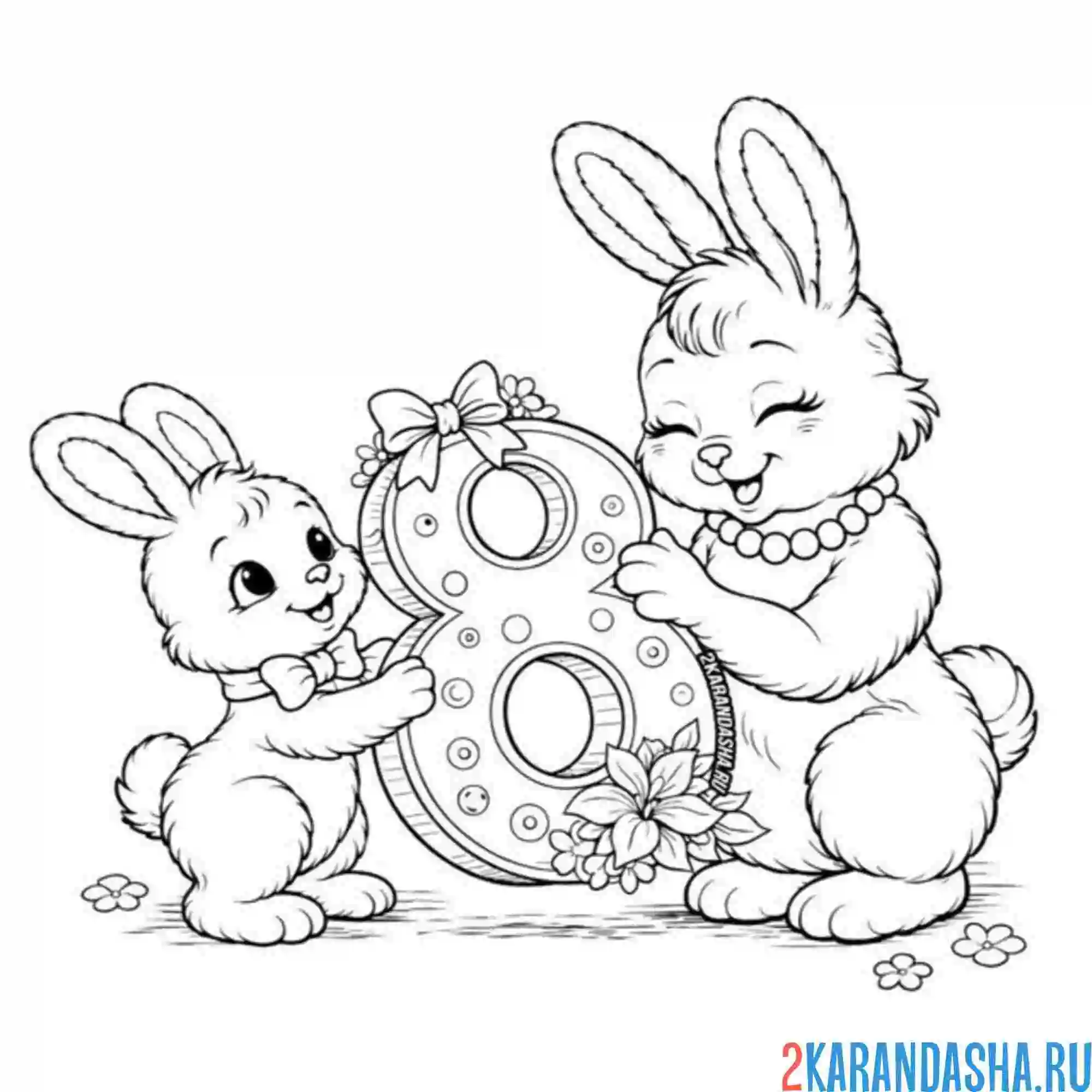 Раскраска мама, с 8 марта