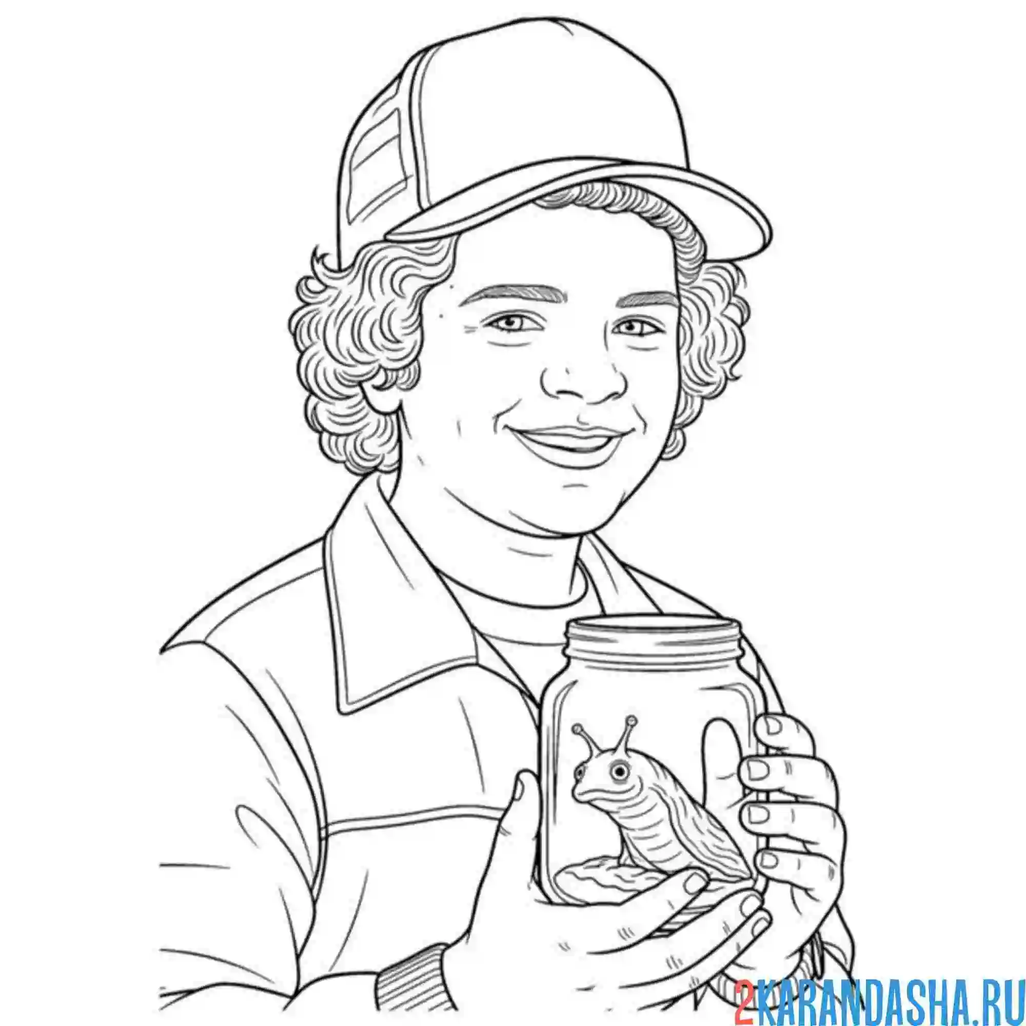 Раскраска дастин из очень странные дела осд