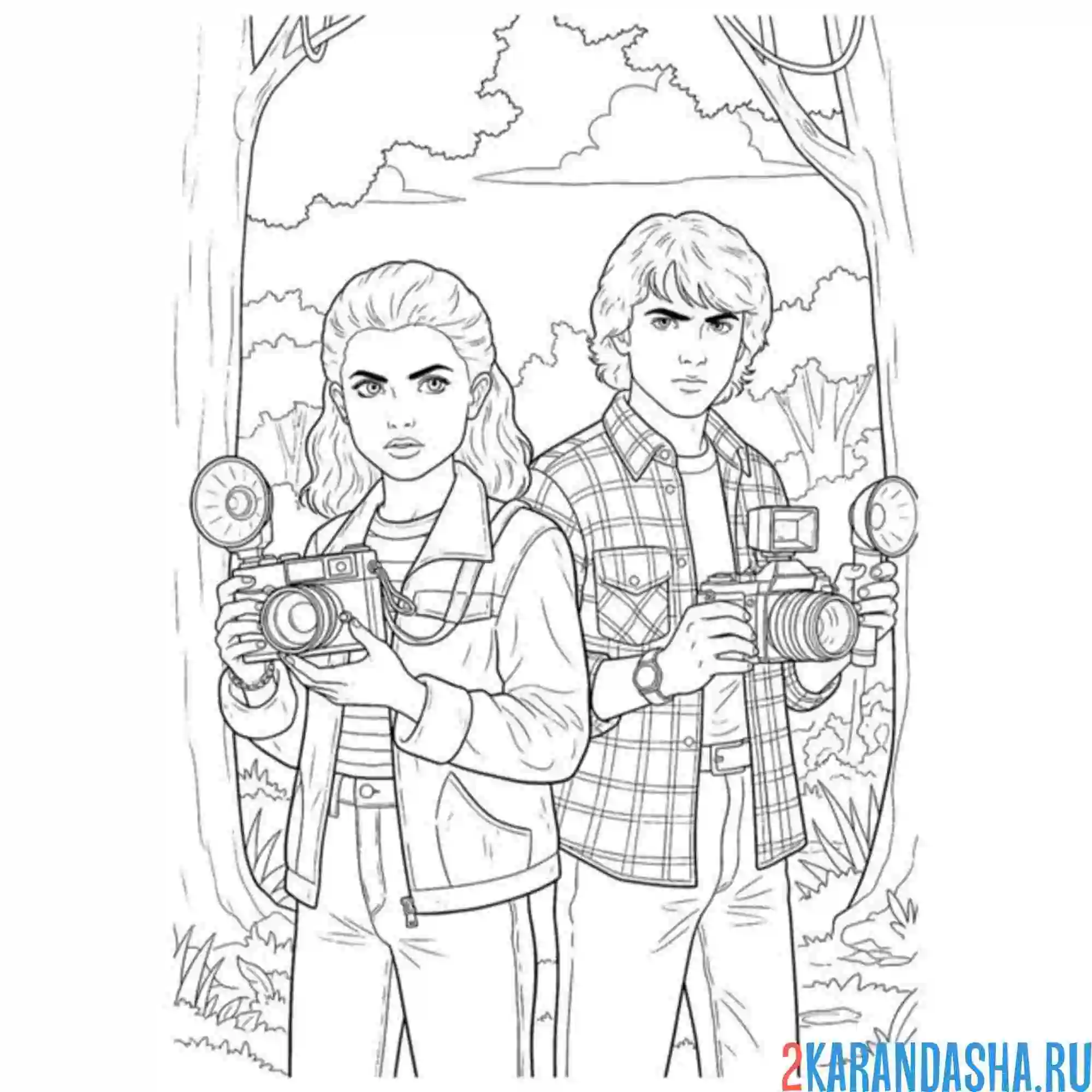 Раскраска нэнси и джонатан очень странные дела осд