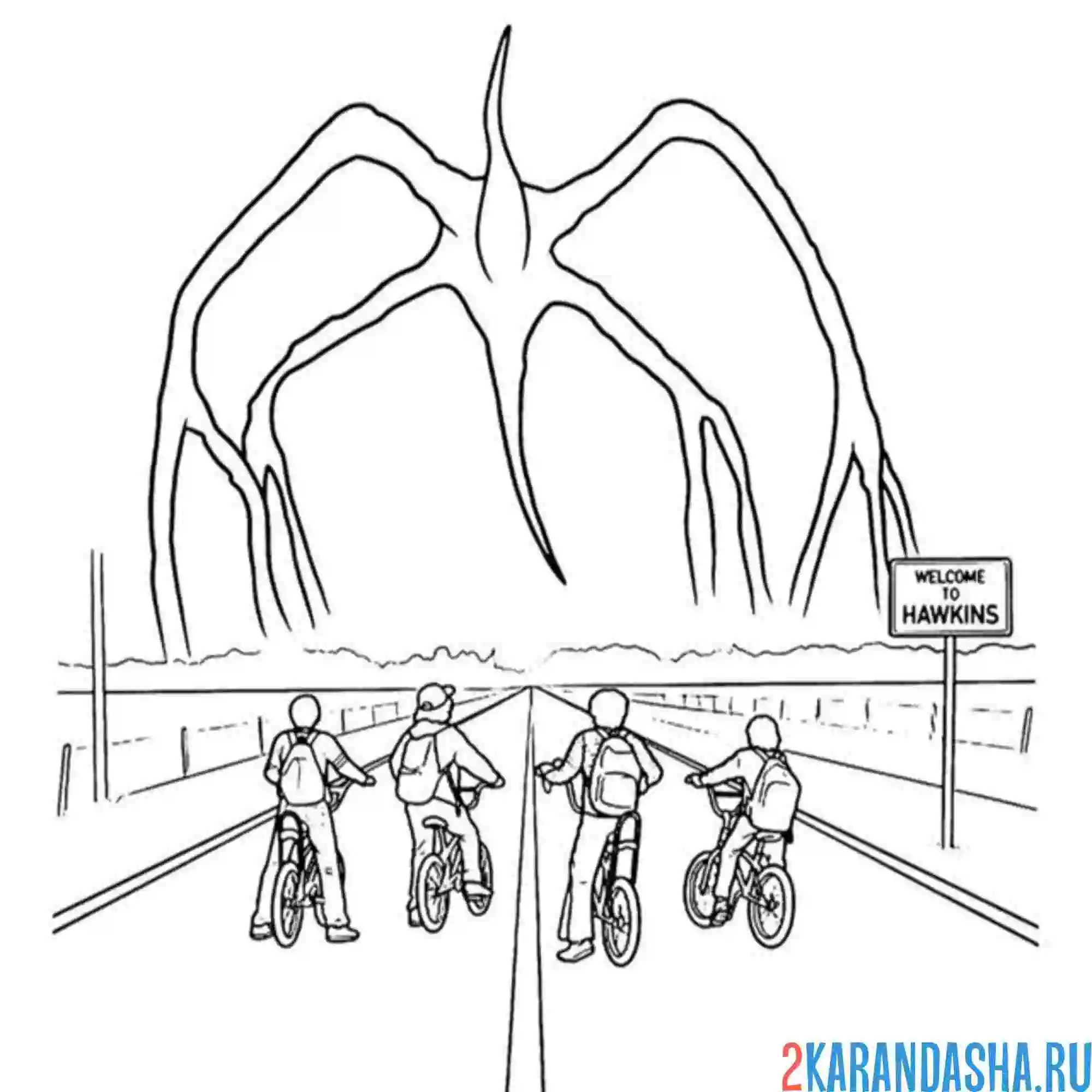 Раскраска вперед очень странные дела осд