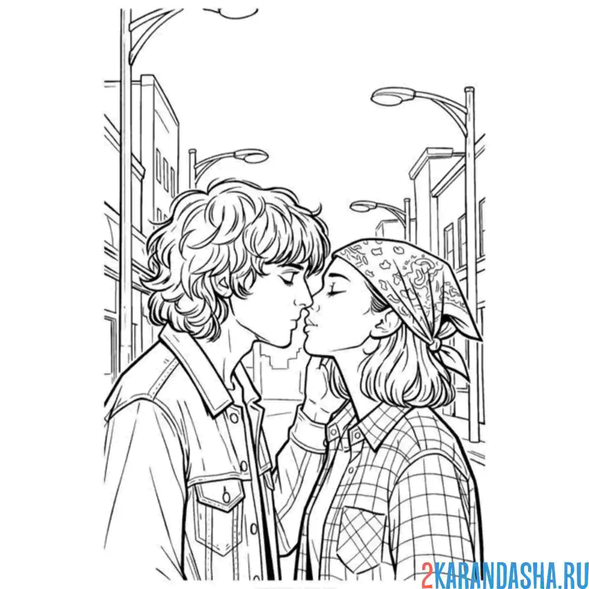 Раскраска поцелуй майка и 11 осд (очень странные дела)