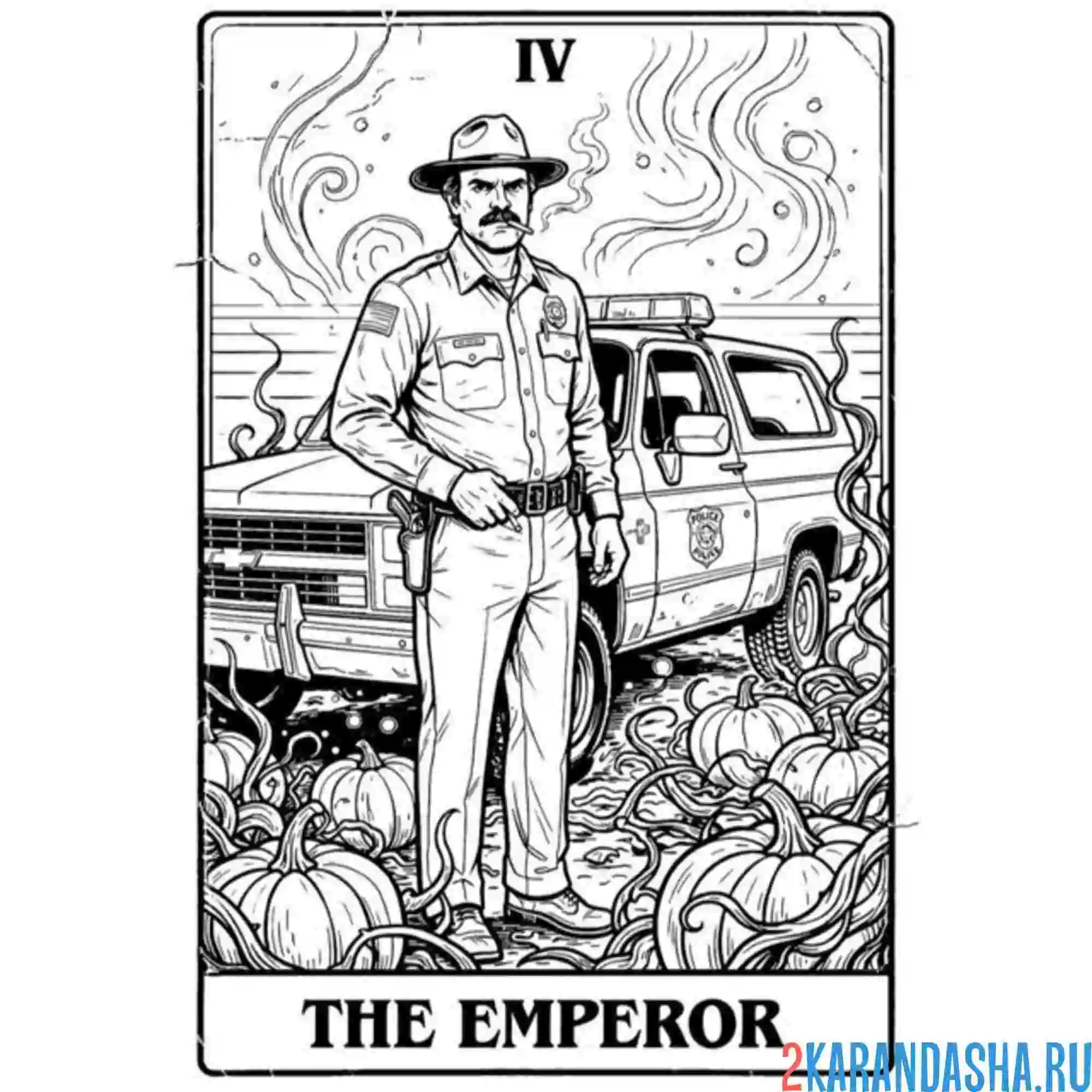 Раскраска джим хоппер осд (очень странные дела)