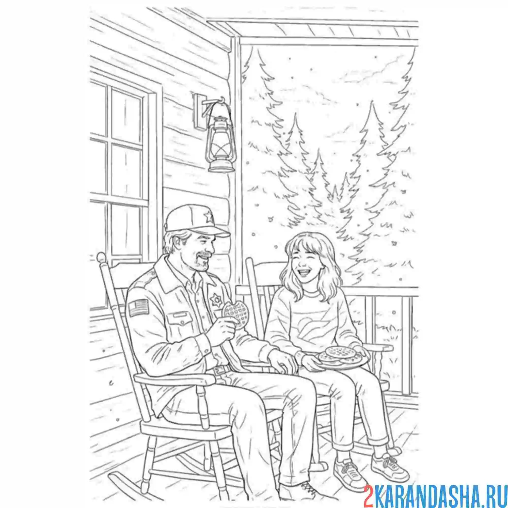 Раскраска джойс и джим хоппер осд (очень странные дела)