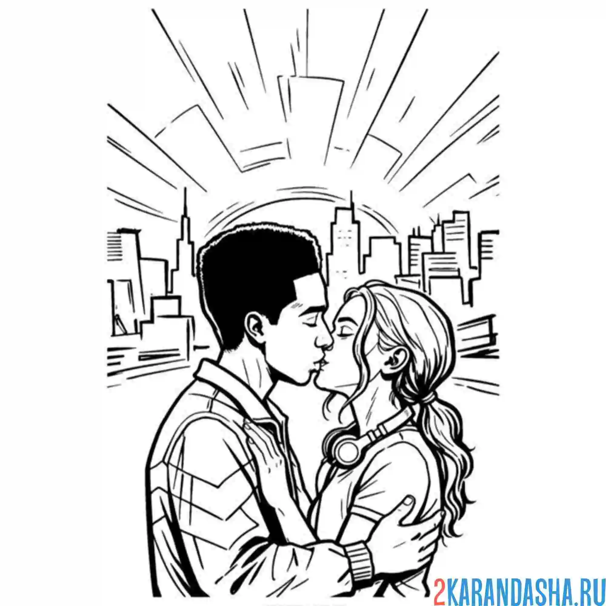 Раскраска лукас и майк первый поцелуй осд (очень странные дела)