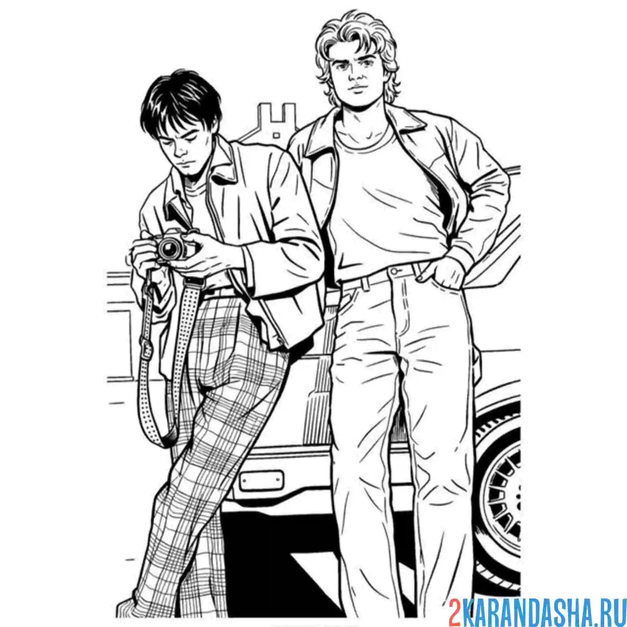 Раскраска стив и джонатан осд (очень странные дела)