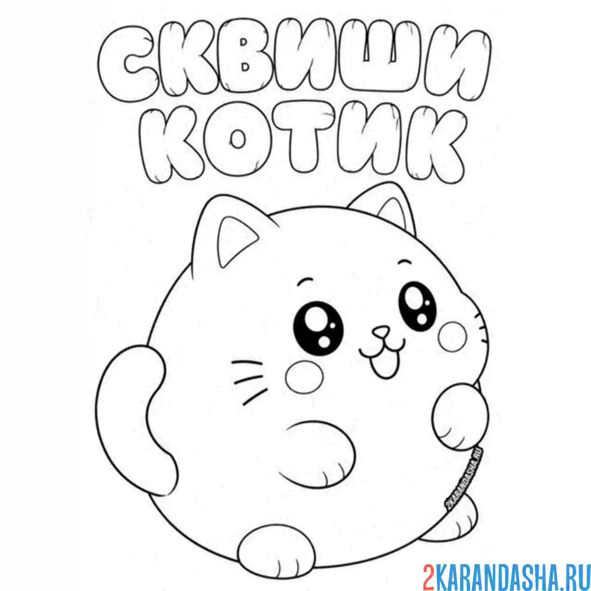 Раскраска сквиши котик