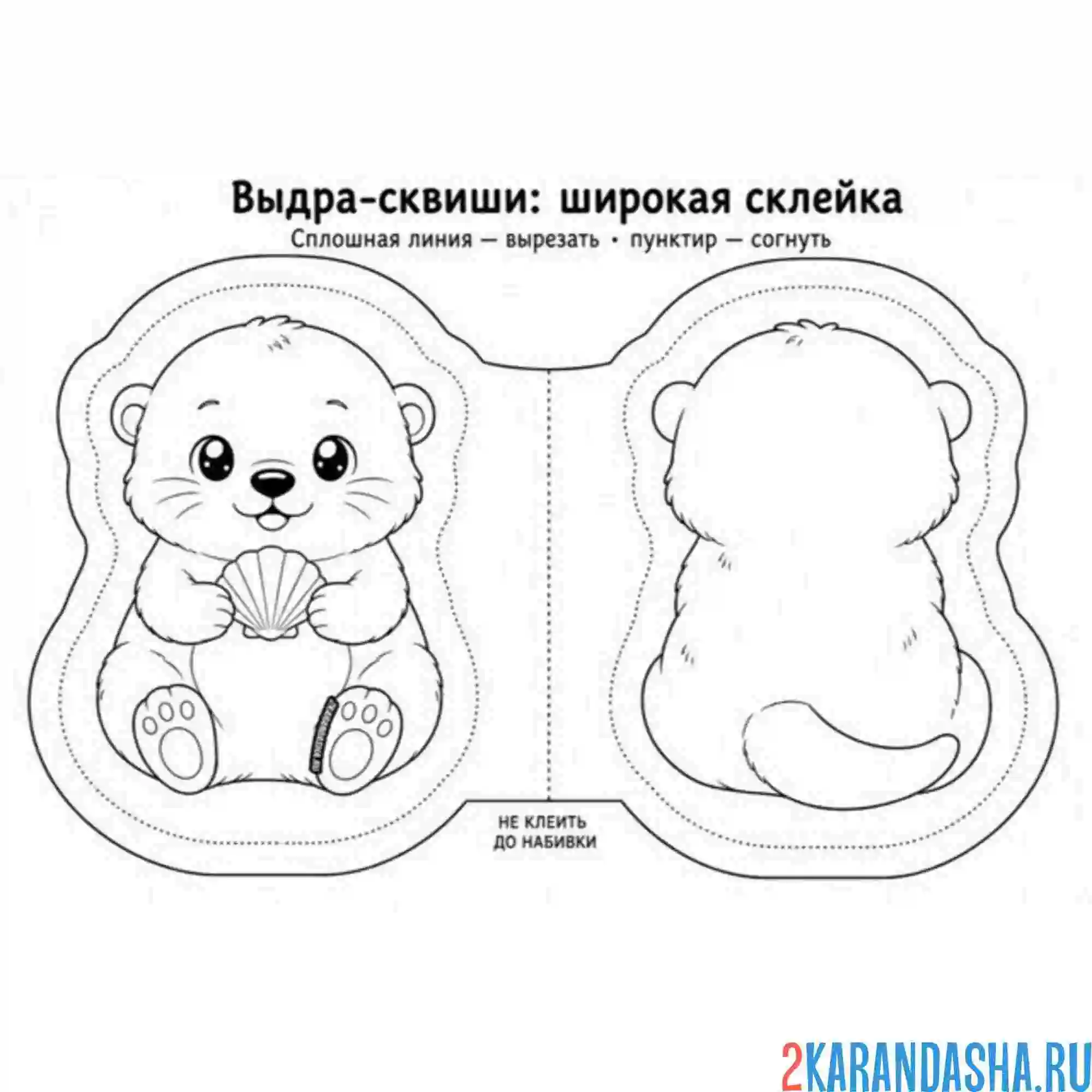 Раскраска сквиши выдра вырежи