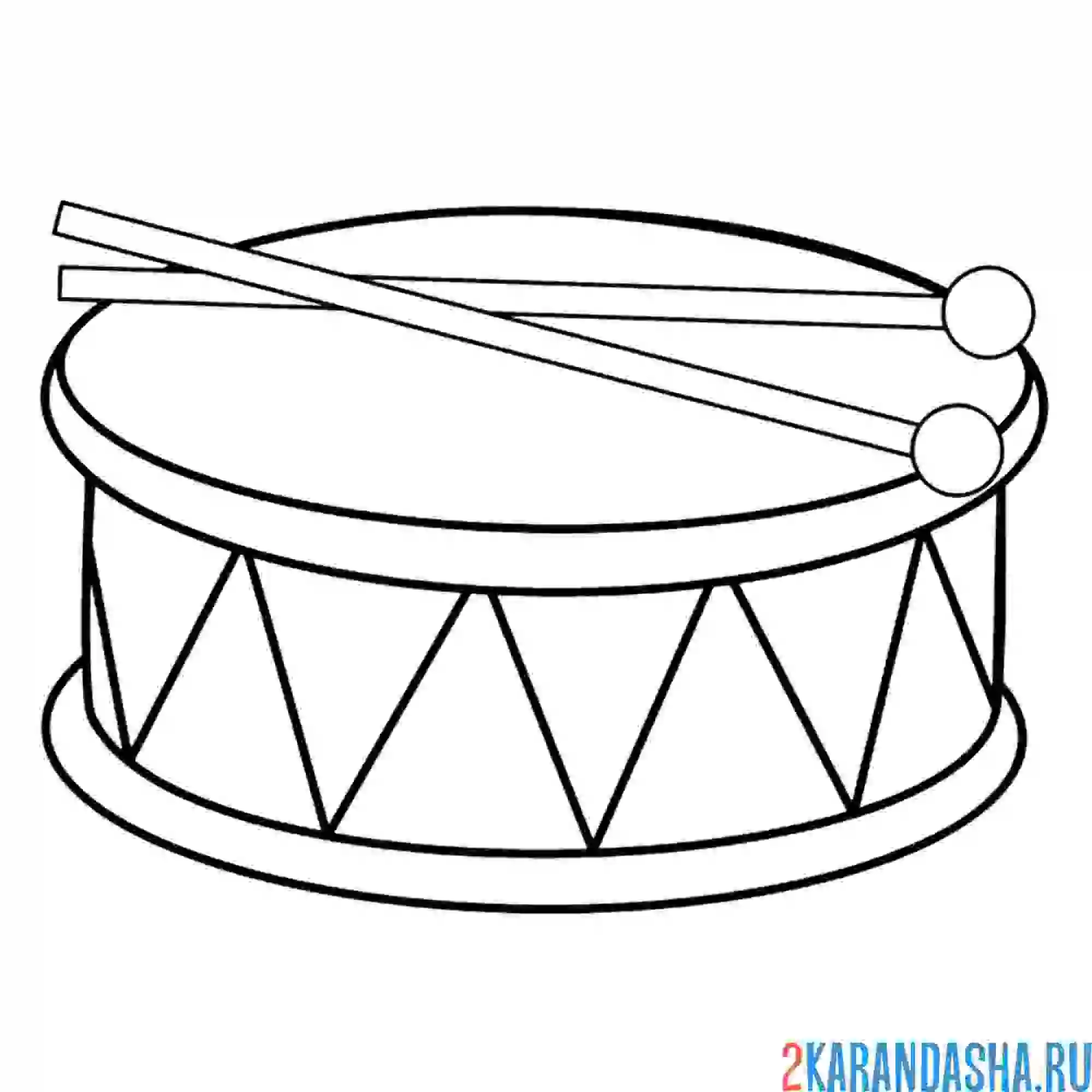 Раскраска барабан музыкальный инструмент