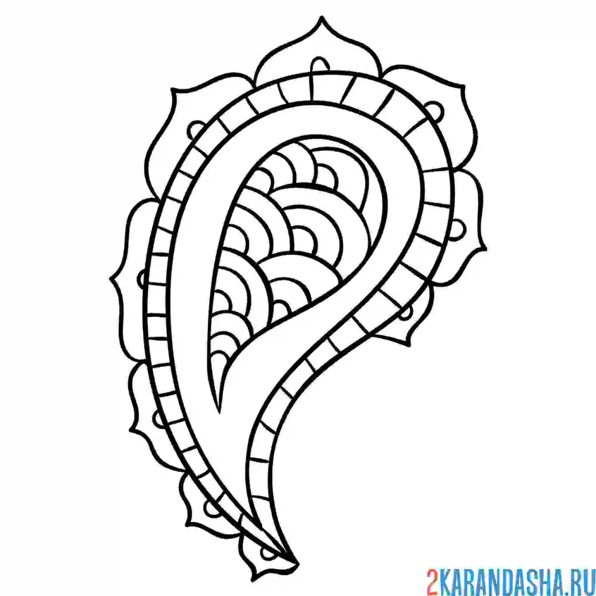 Раскраска узоры огурец антистресс