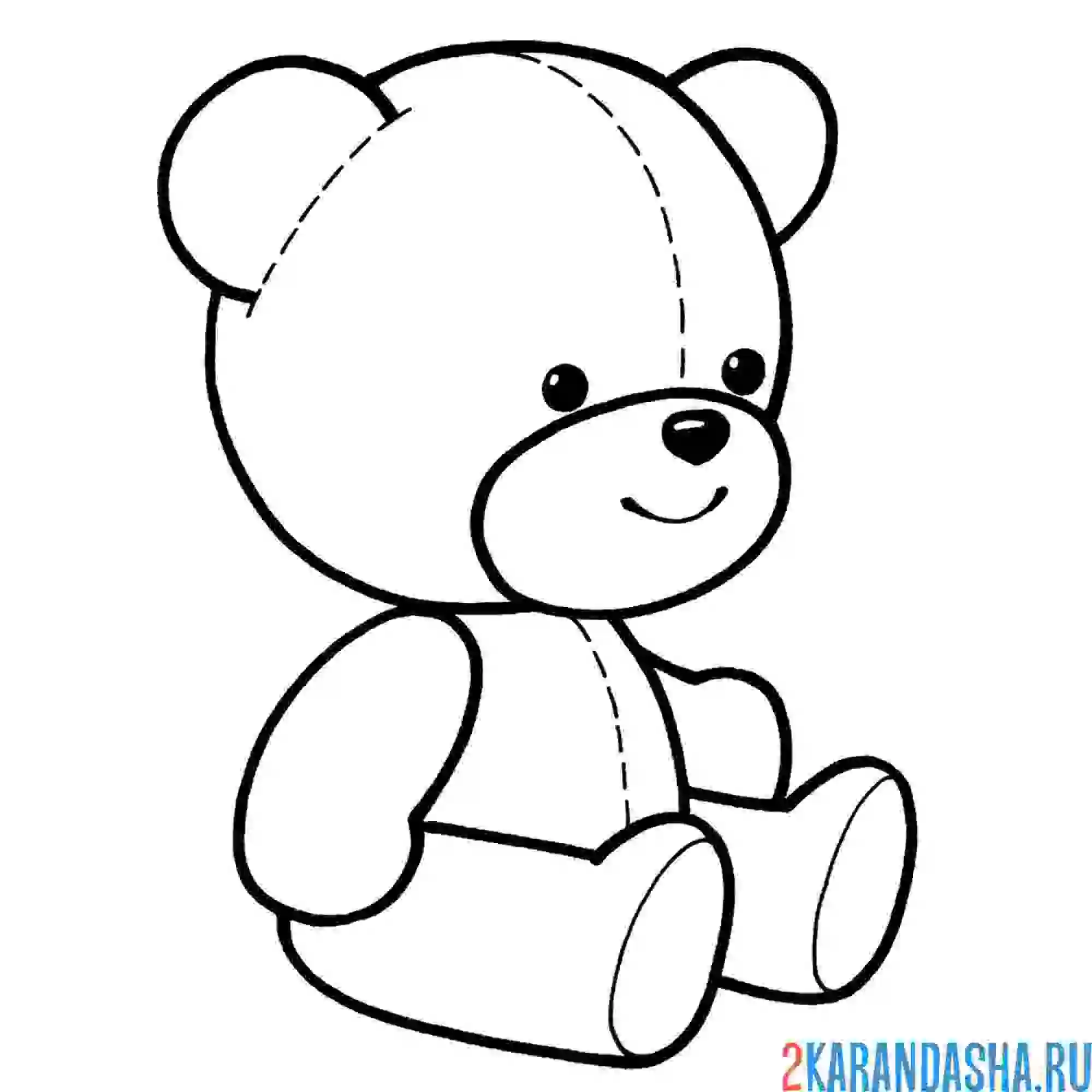 Раскраска игрушечный медведь