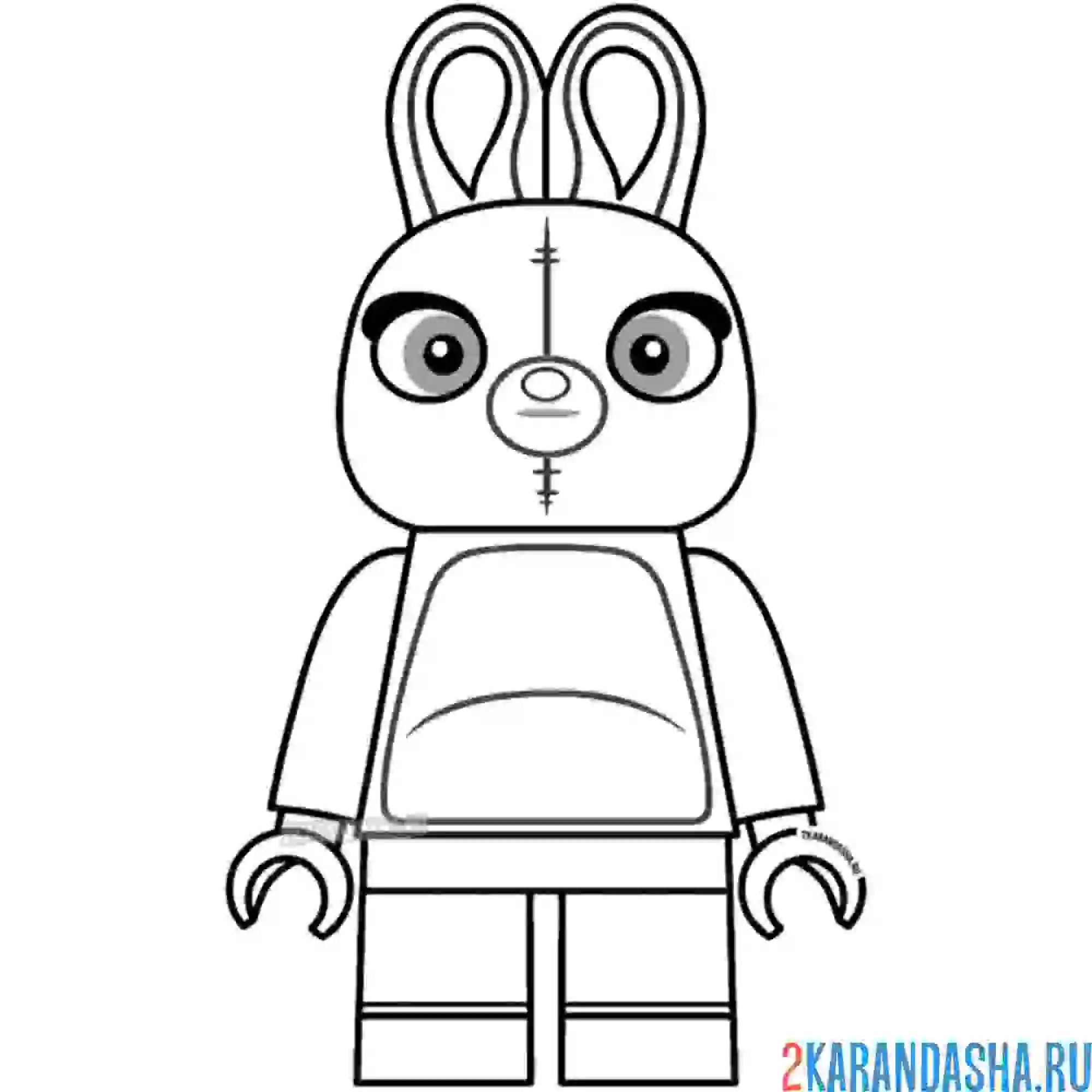 Раскраска плюшевый заяц банни из истории игрушек 4