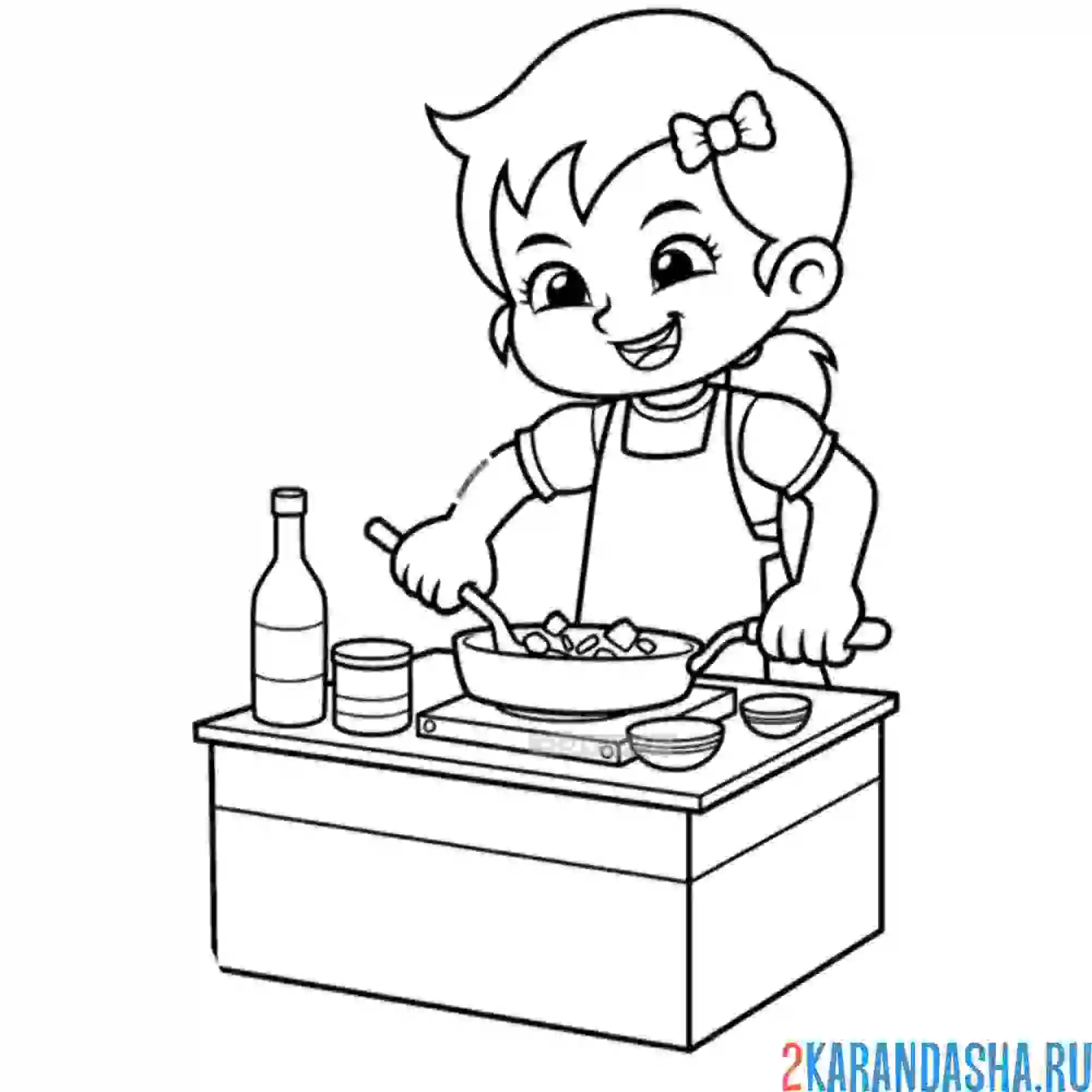 Раскраска детская кухня