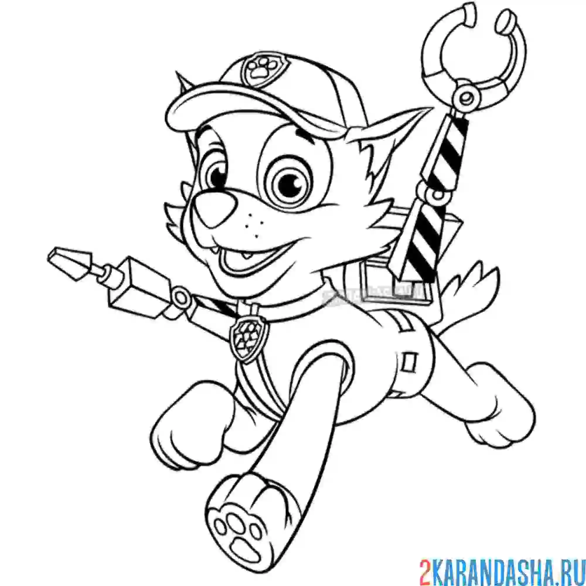 Раскраска рокки эко-щенок