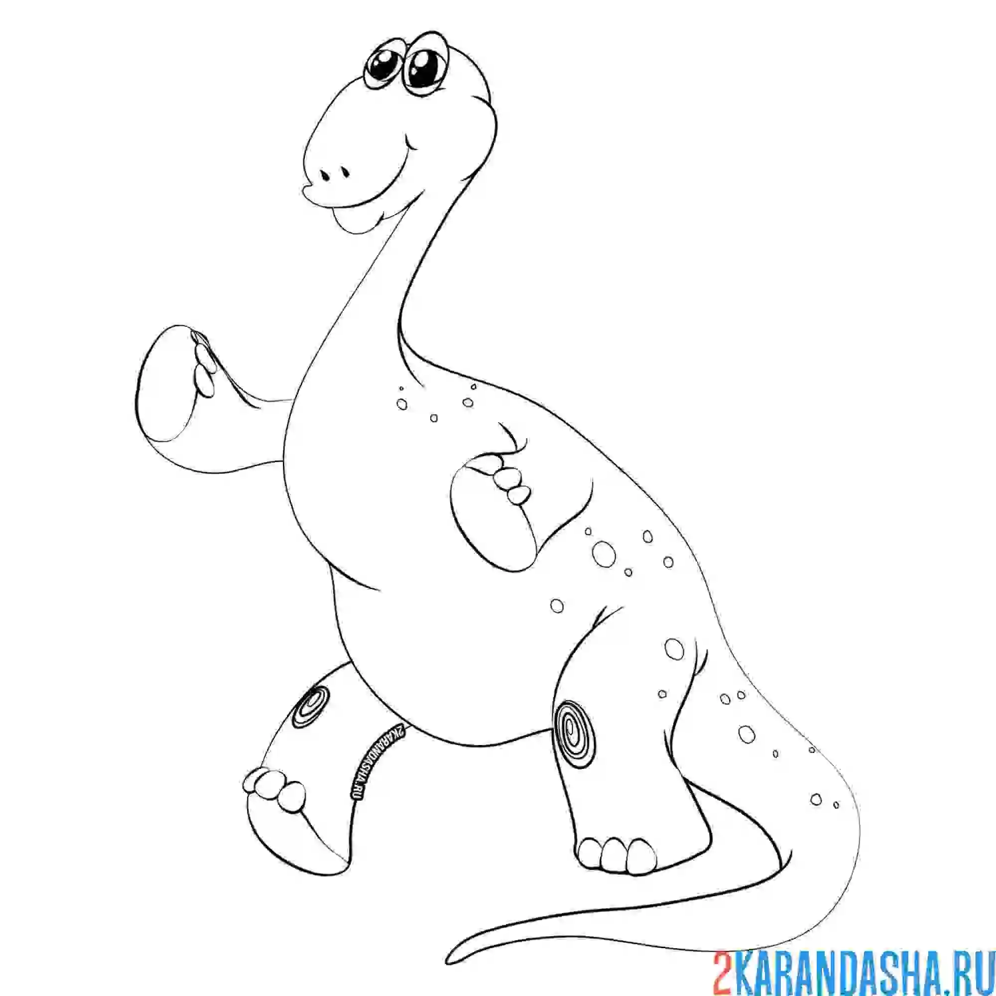 Раскраска динозавр стоит на задних лапах
