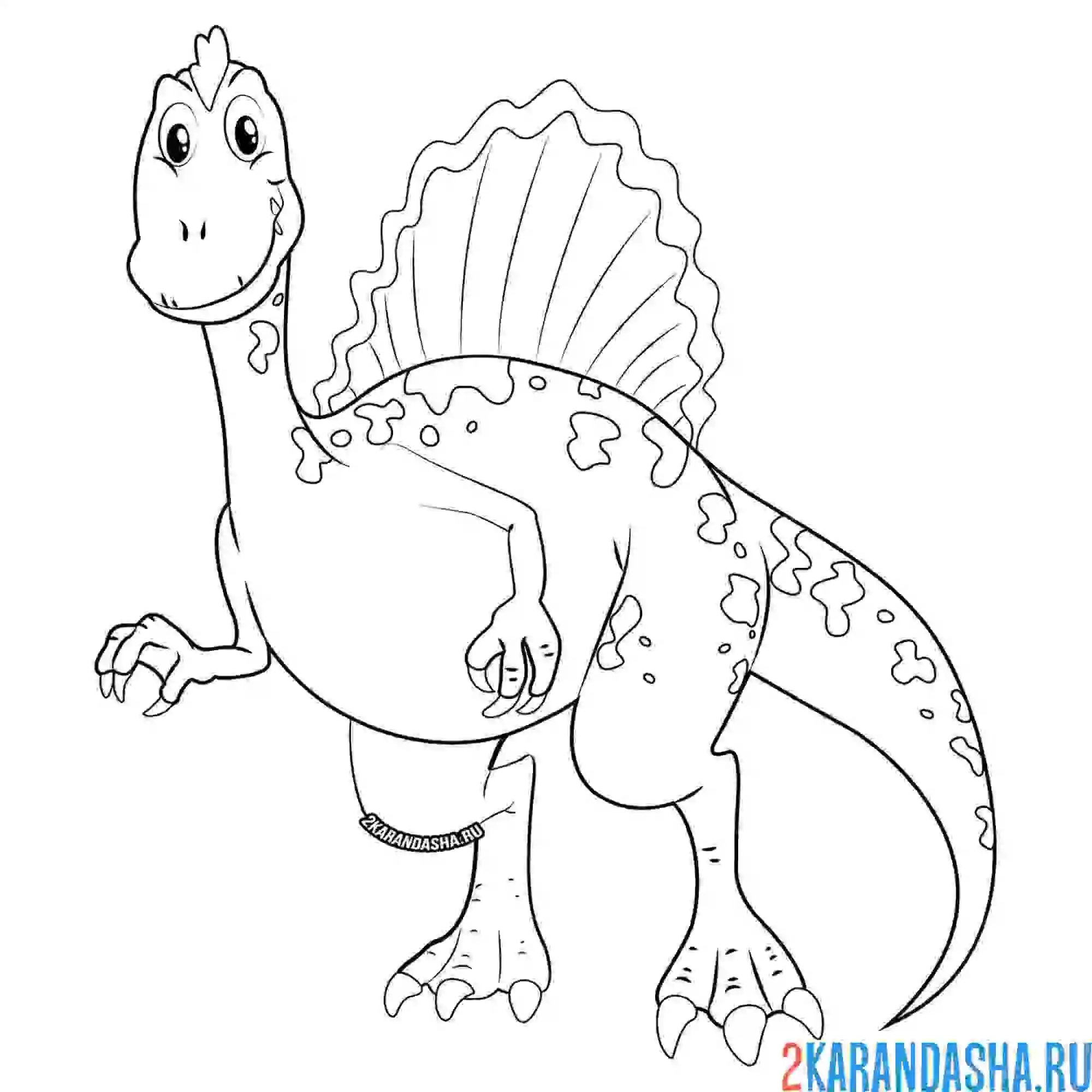 Раскраска динозавр спинозавр
