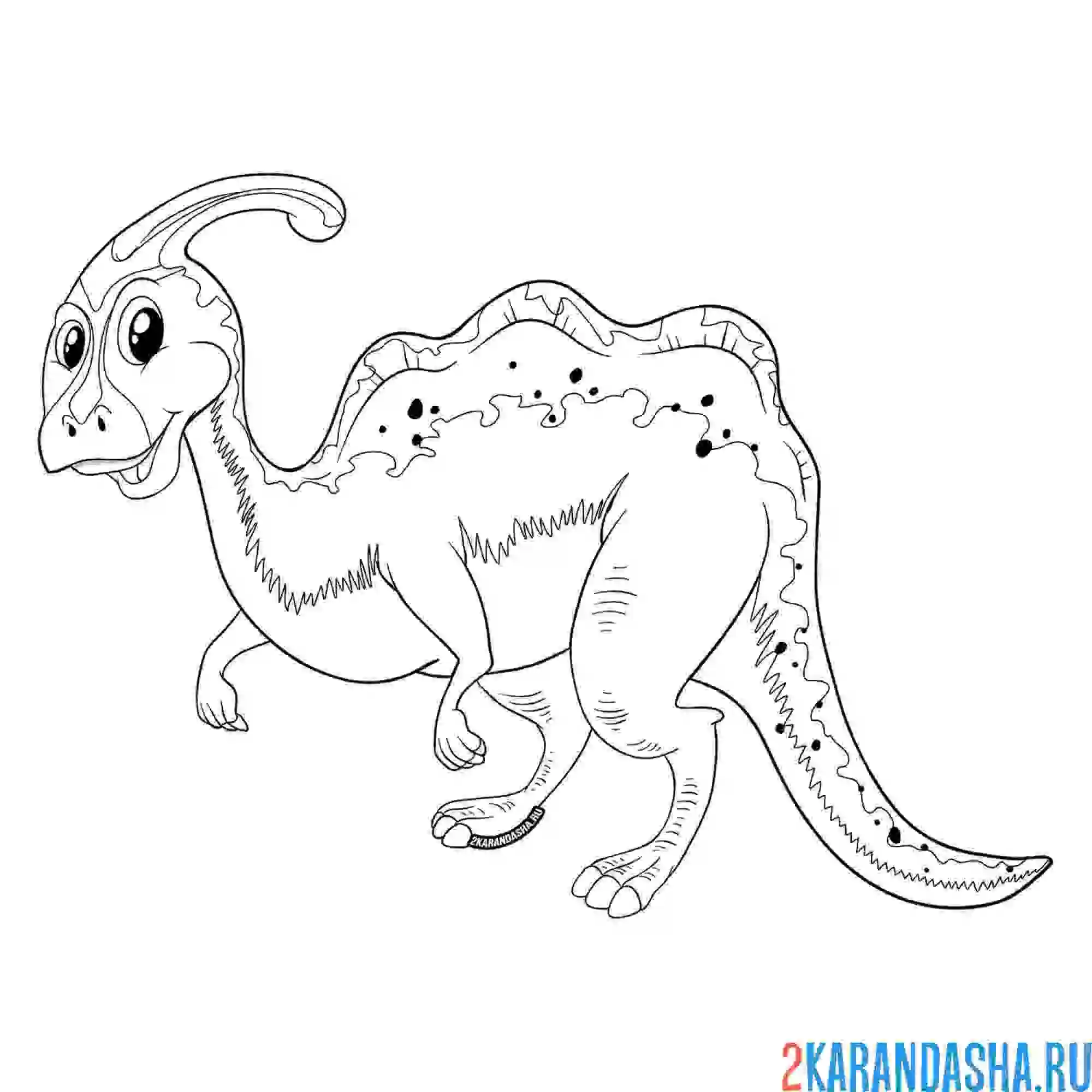 Раскраска динозавр паразауролоф