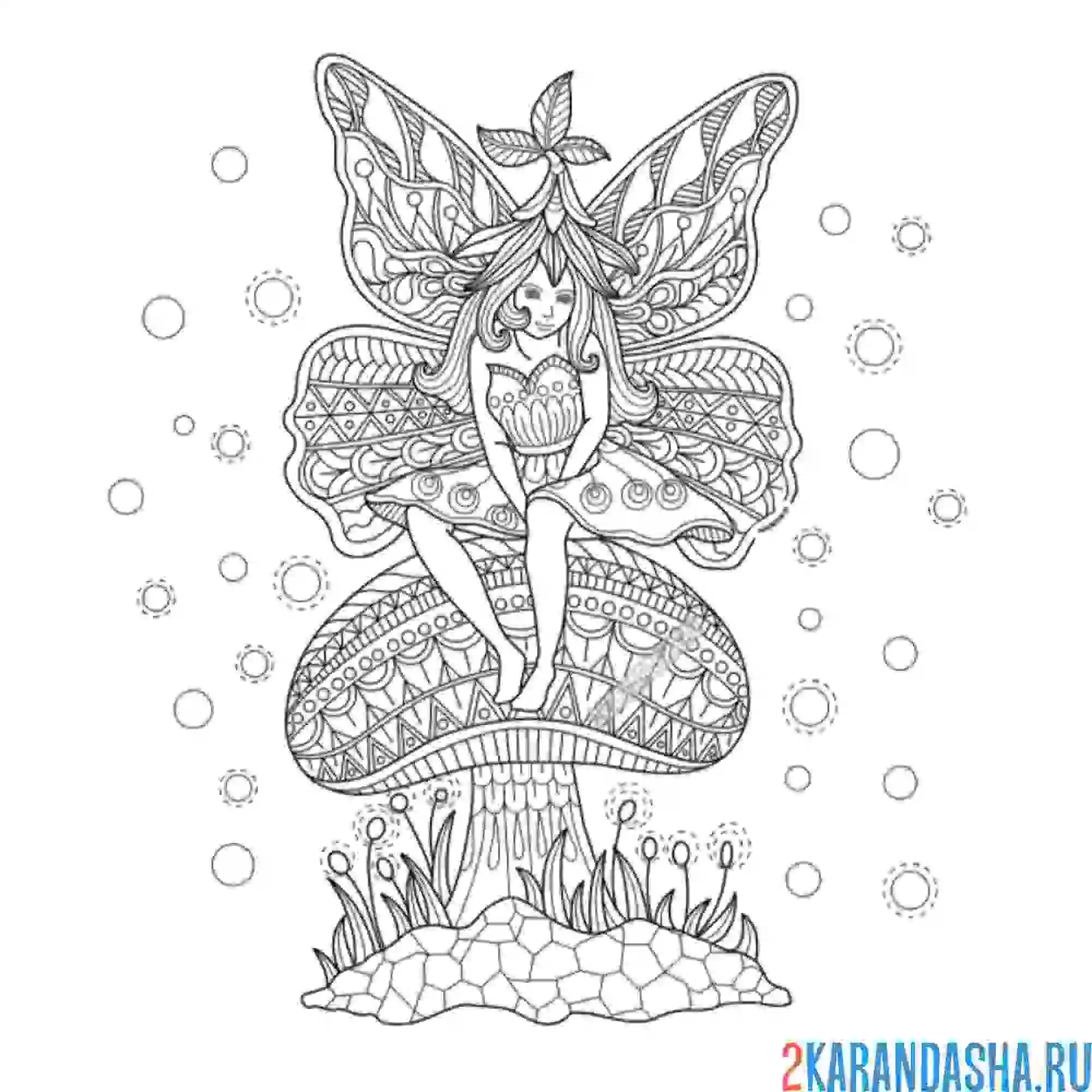 Раскраска фея дикой природы