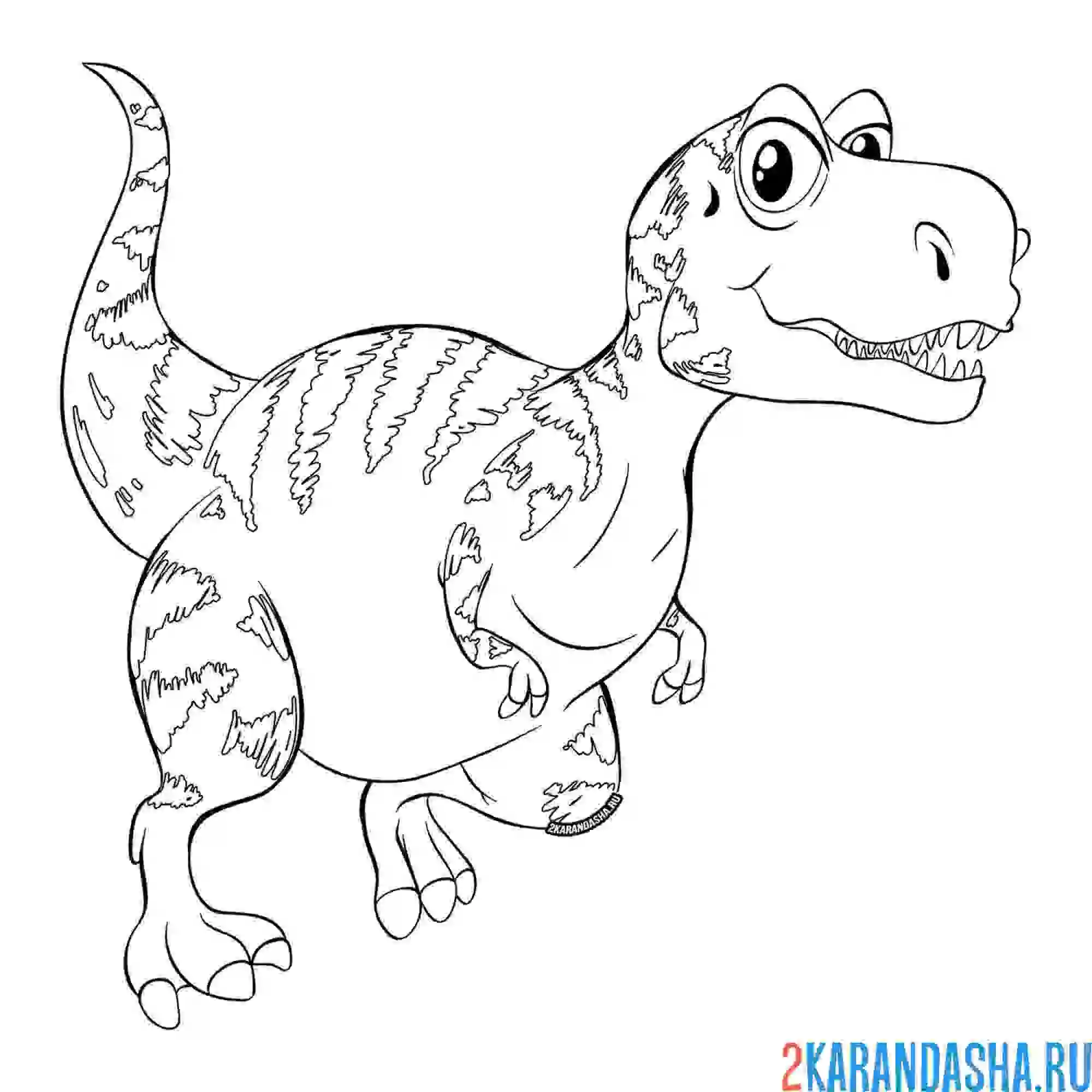 Раскраска сильный динозавр тираннозавр