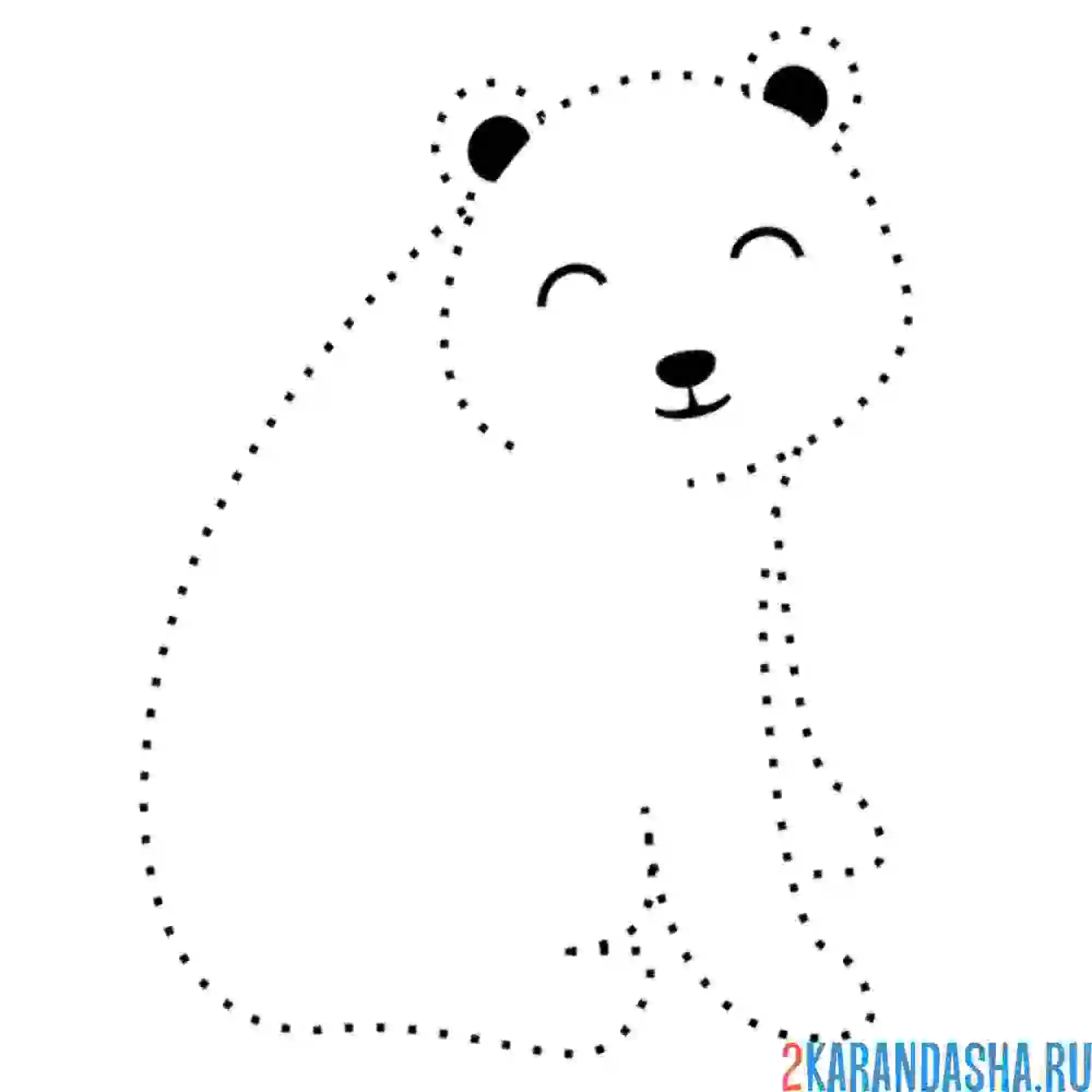 Раскраска милый мишка