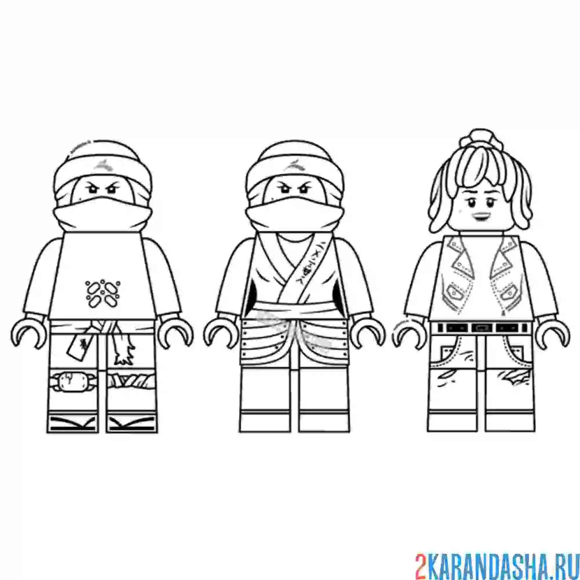 Раскраска ниндзяго ния в разных обличиях