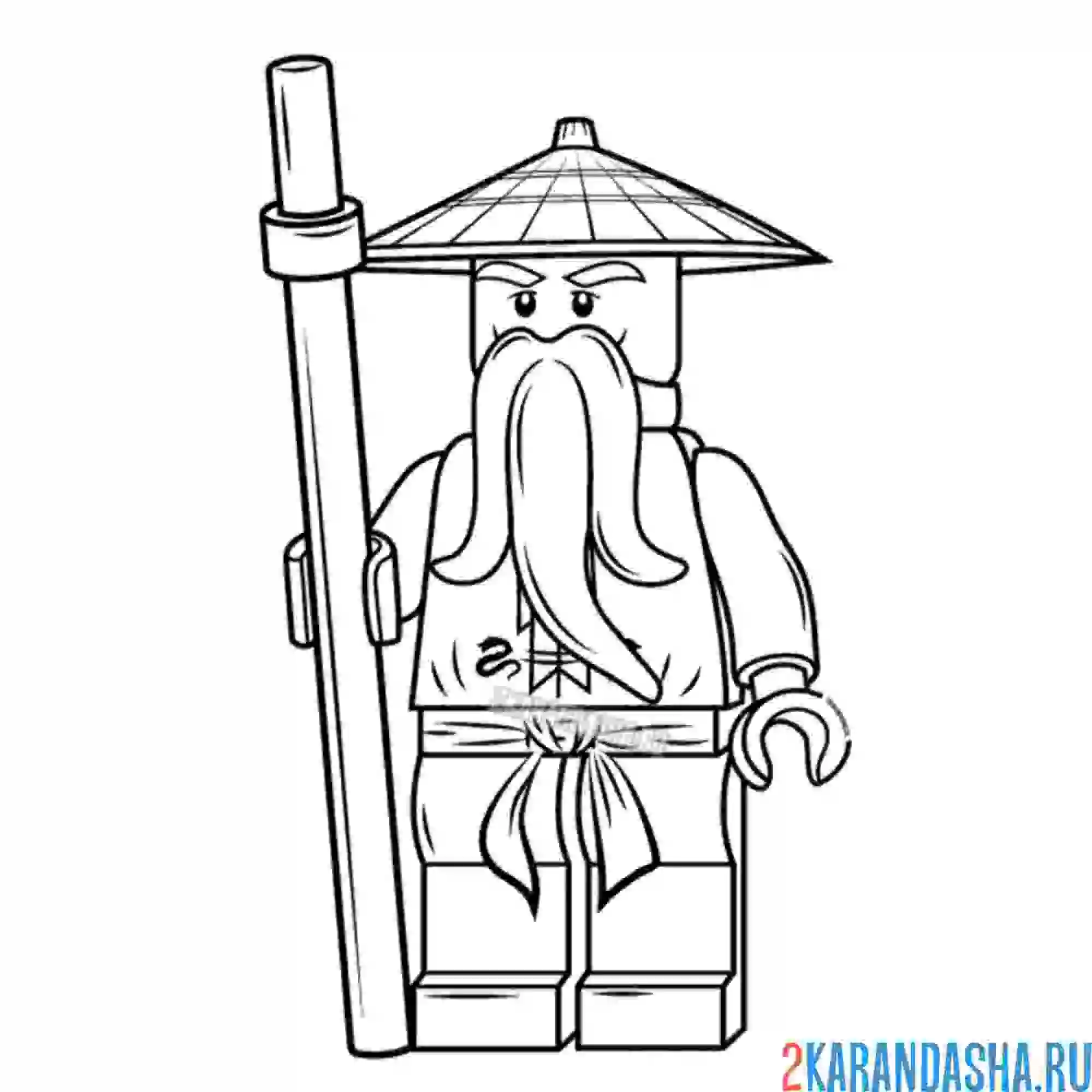 Раскраска ниндзяго сенсей ву