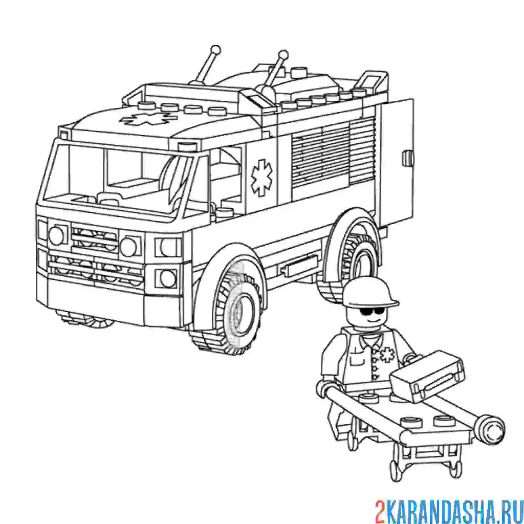 Раскраска сити машина скорой помощи