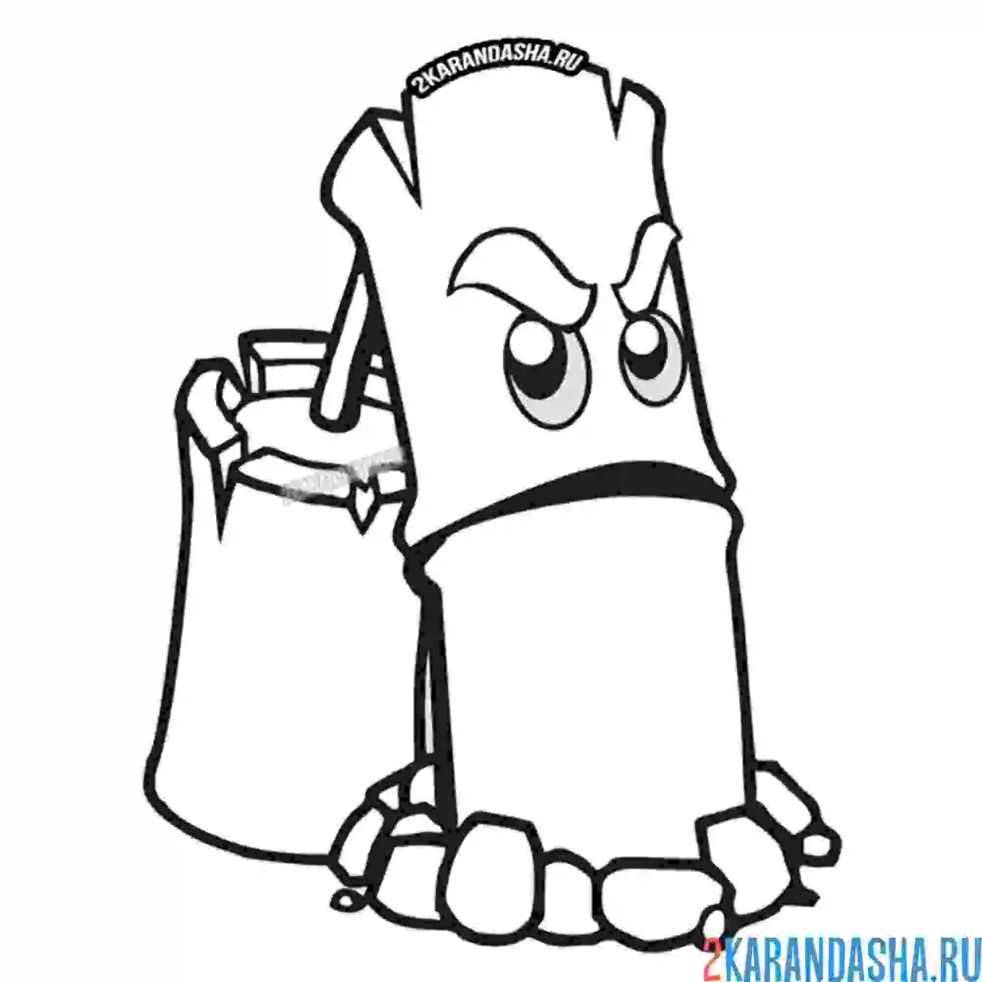 Раскраска стреляющий бамбук