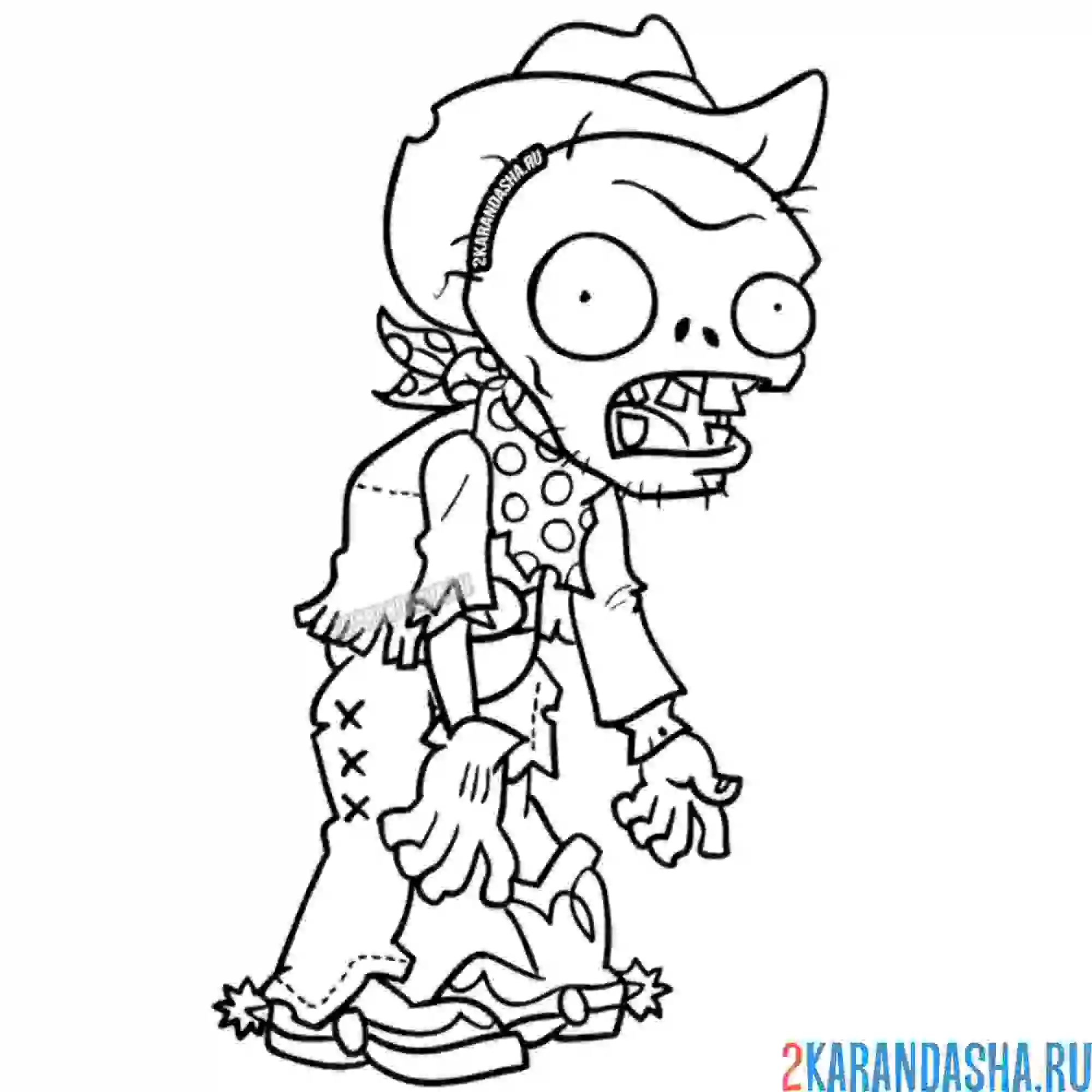 Раскраска зомби космический ковбой