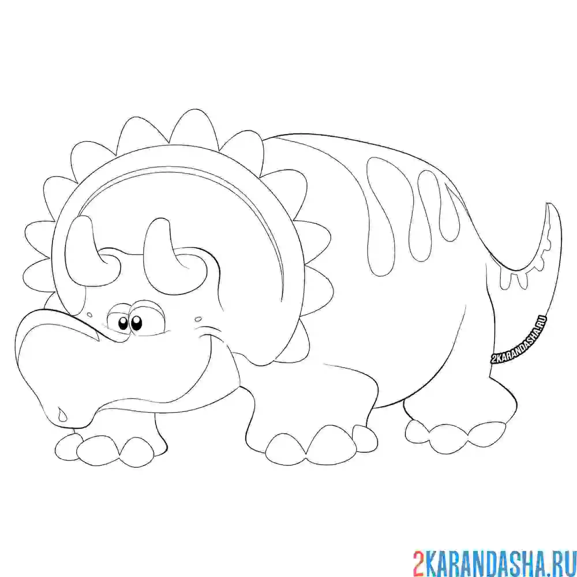 Раскраска трицератопс динозавр