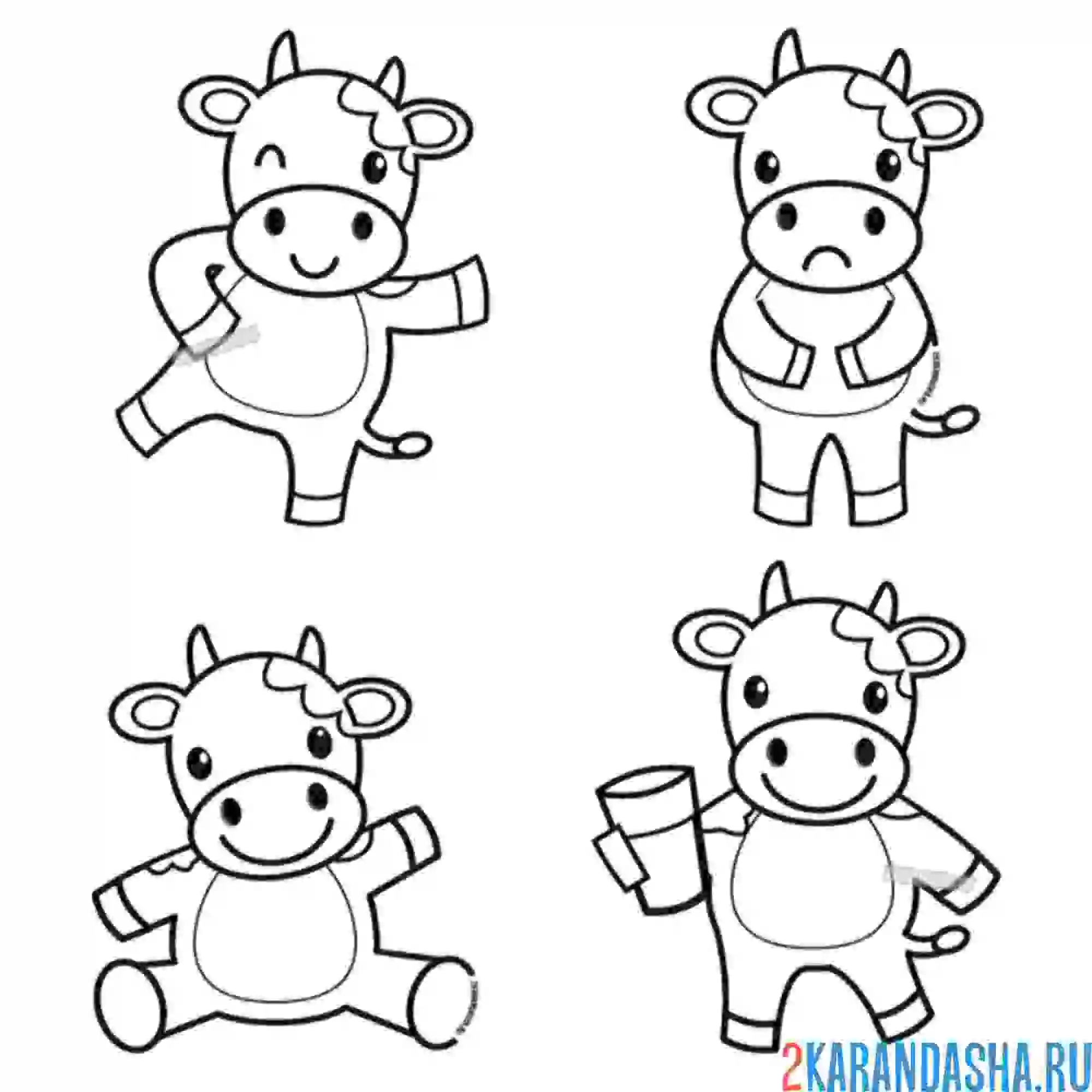 Раскраска коровки с молоком