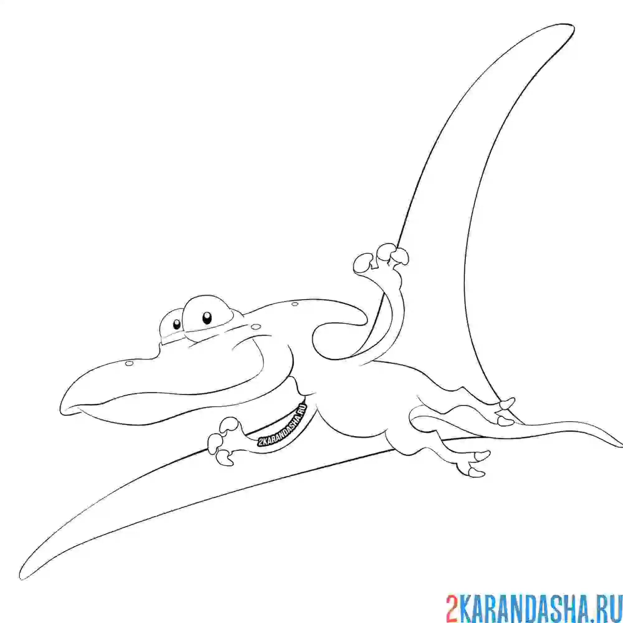 Раскраска птерозавр в полете