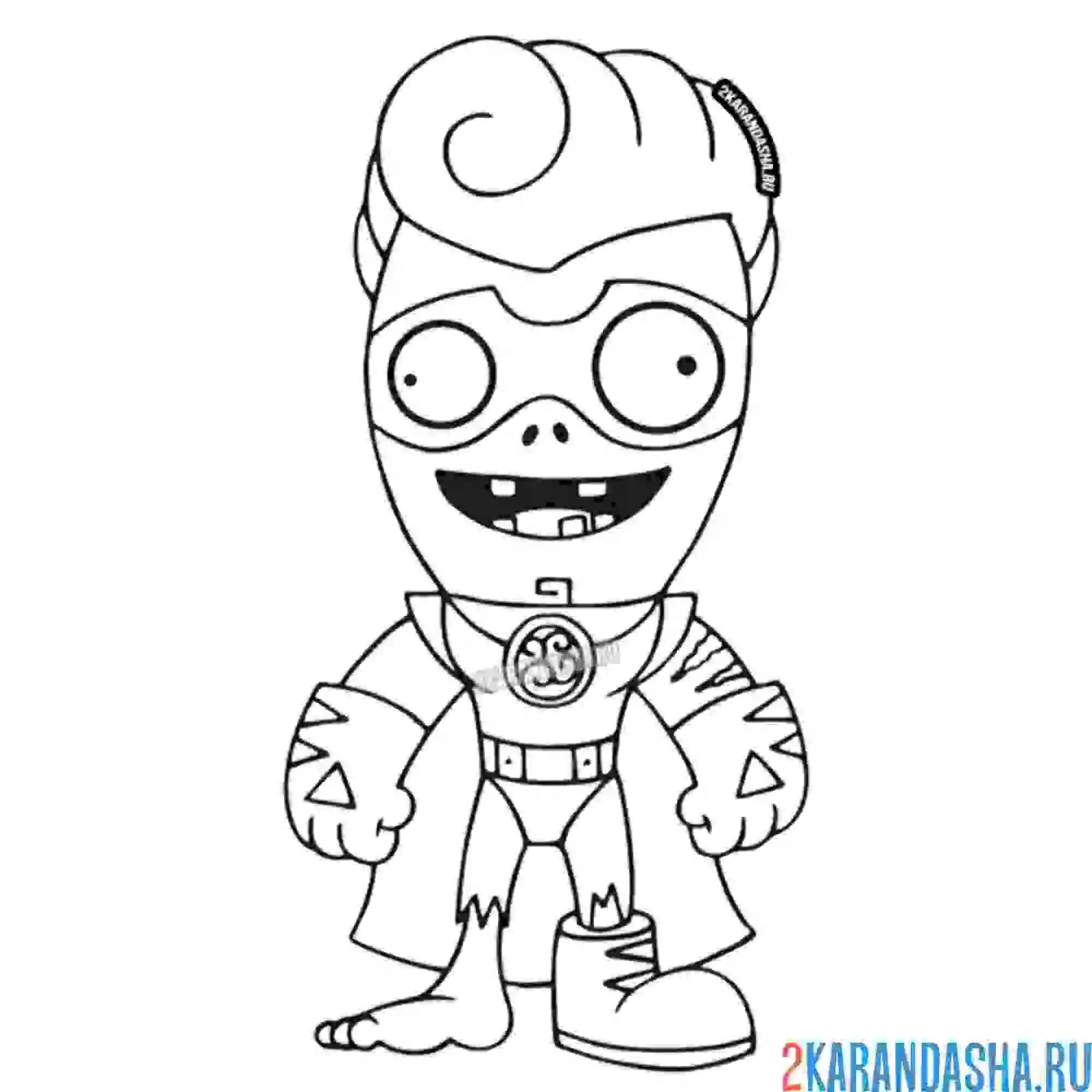 Раскраска зомби супермозг